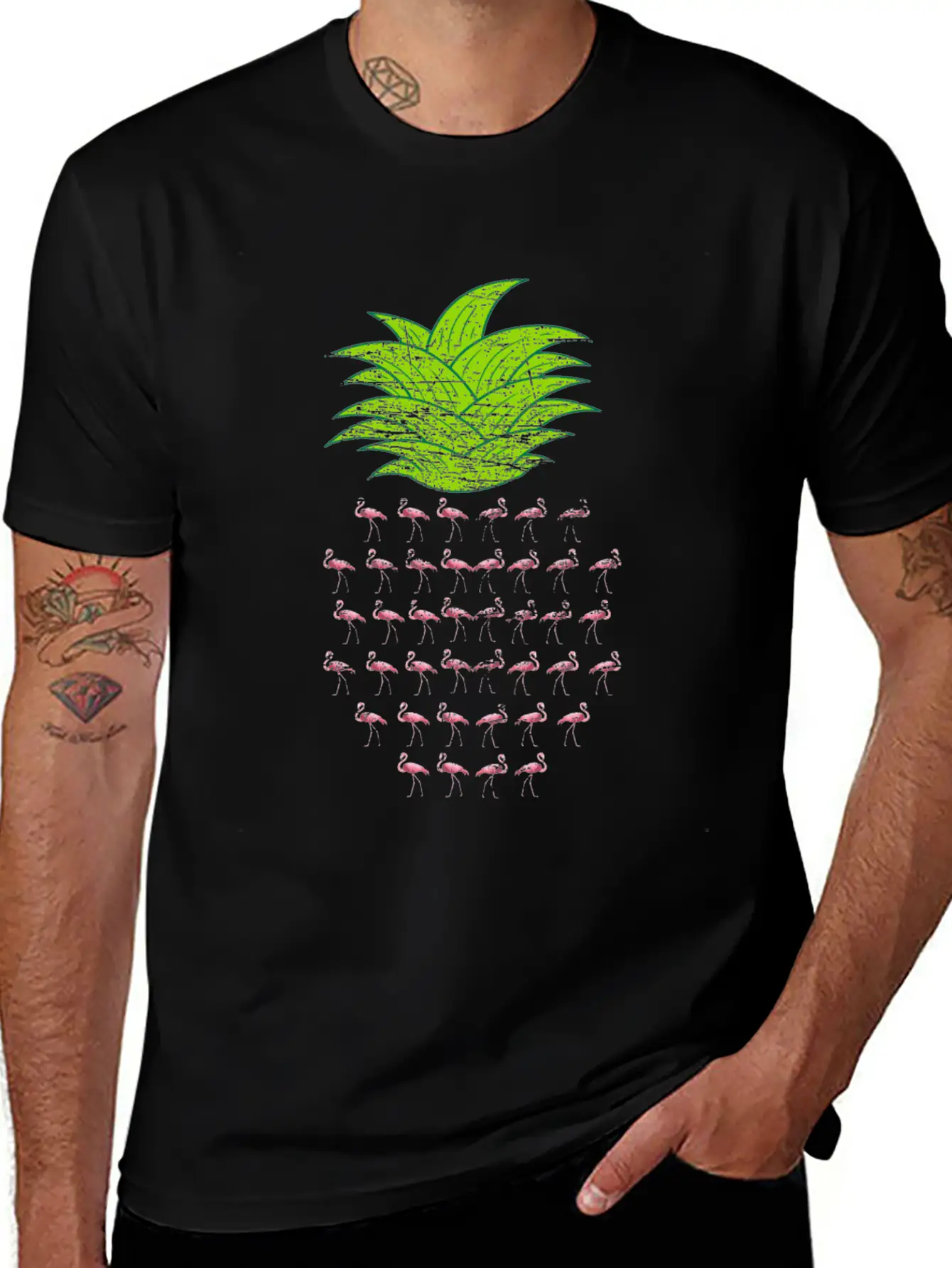 Flamingo Pineapple Essential Unisex Summer Tee – Soft Cotton Casual Fit