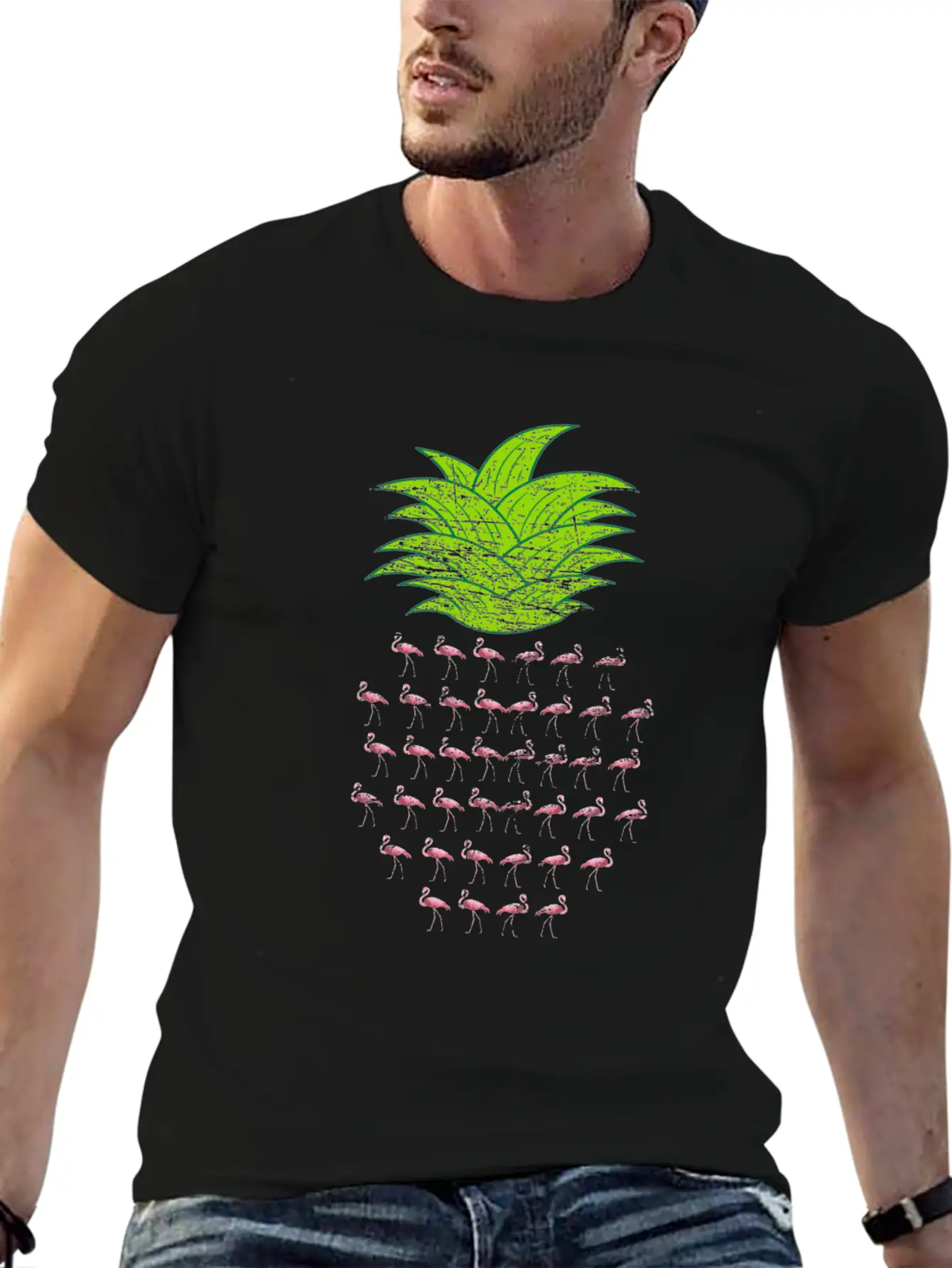 Flamingo Pineapple Essential Unisex Summer Tee – Soft Cotton Casual Fit