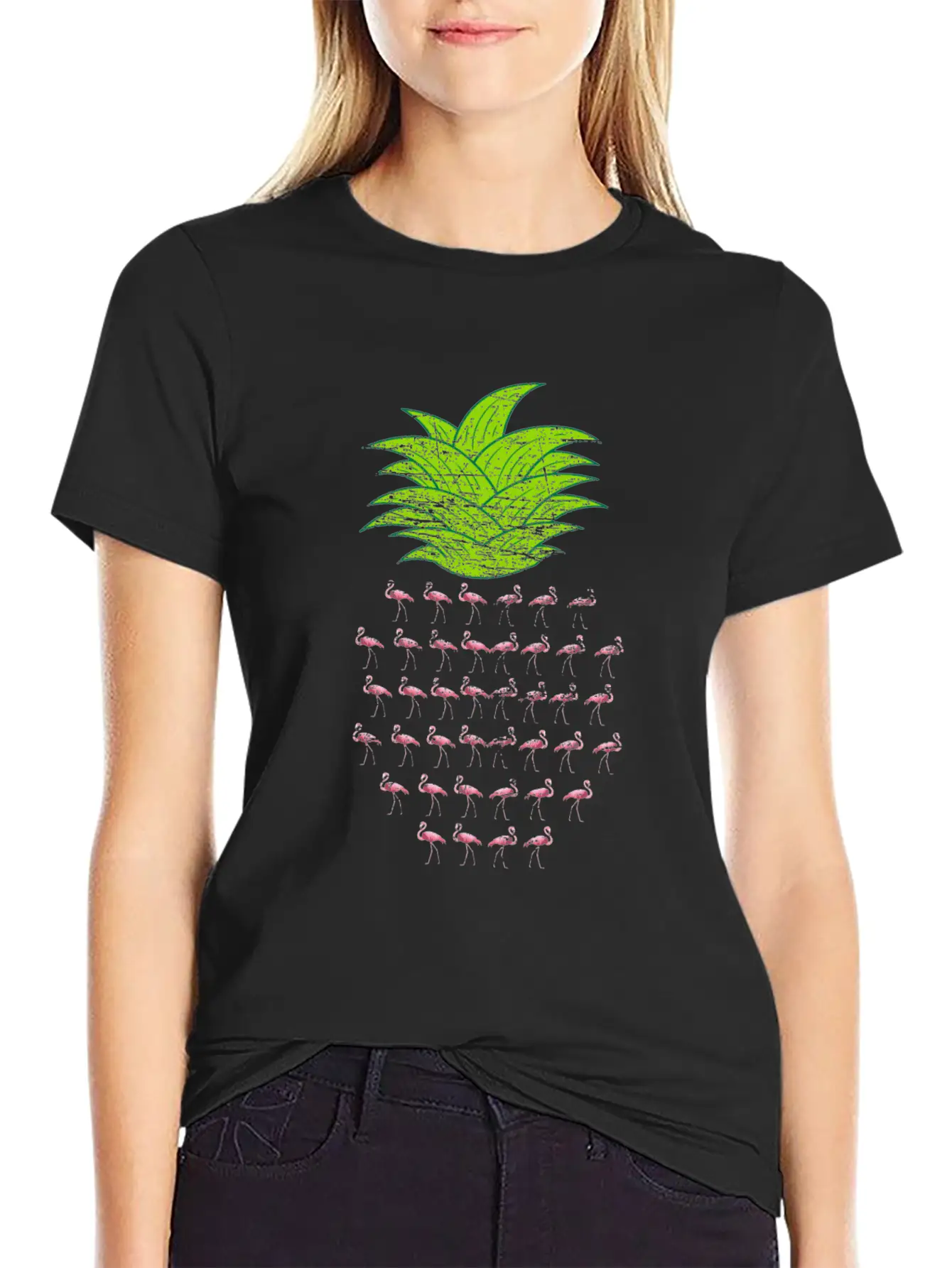 Flamingo Pineapple Essential Unisex Summer Tee – Soft Cotton Casual Fit