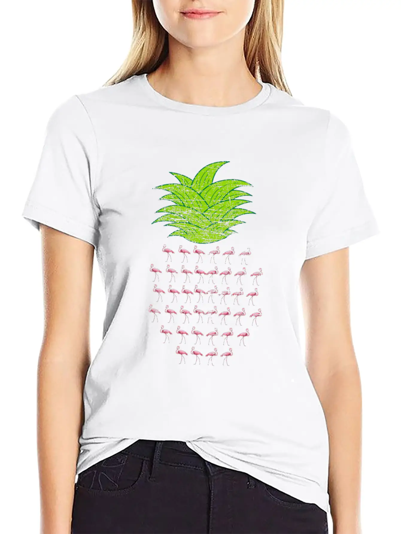 Flamingo Pineapple Essential Unisex Summer Tee – Soft Cotton Casual Fit