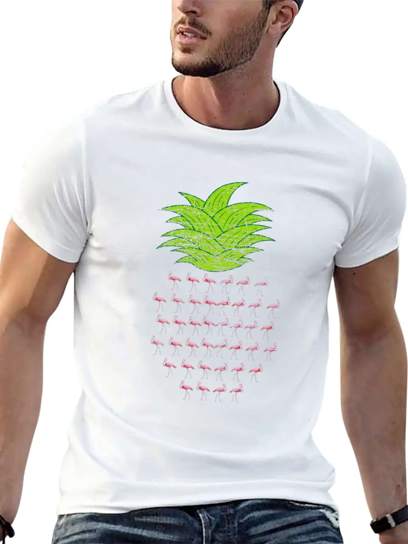 Flamingo Pineapple Essential Unisex Summer Tee – Soft Cotton Casual Fit