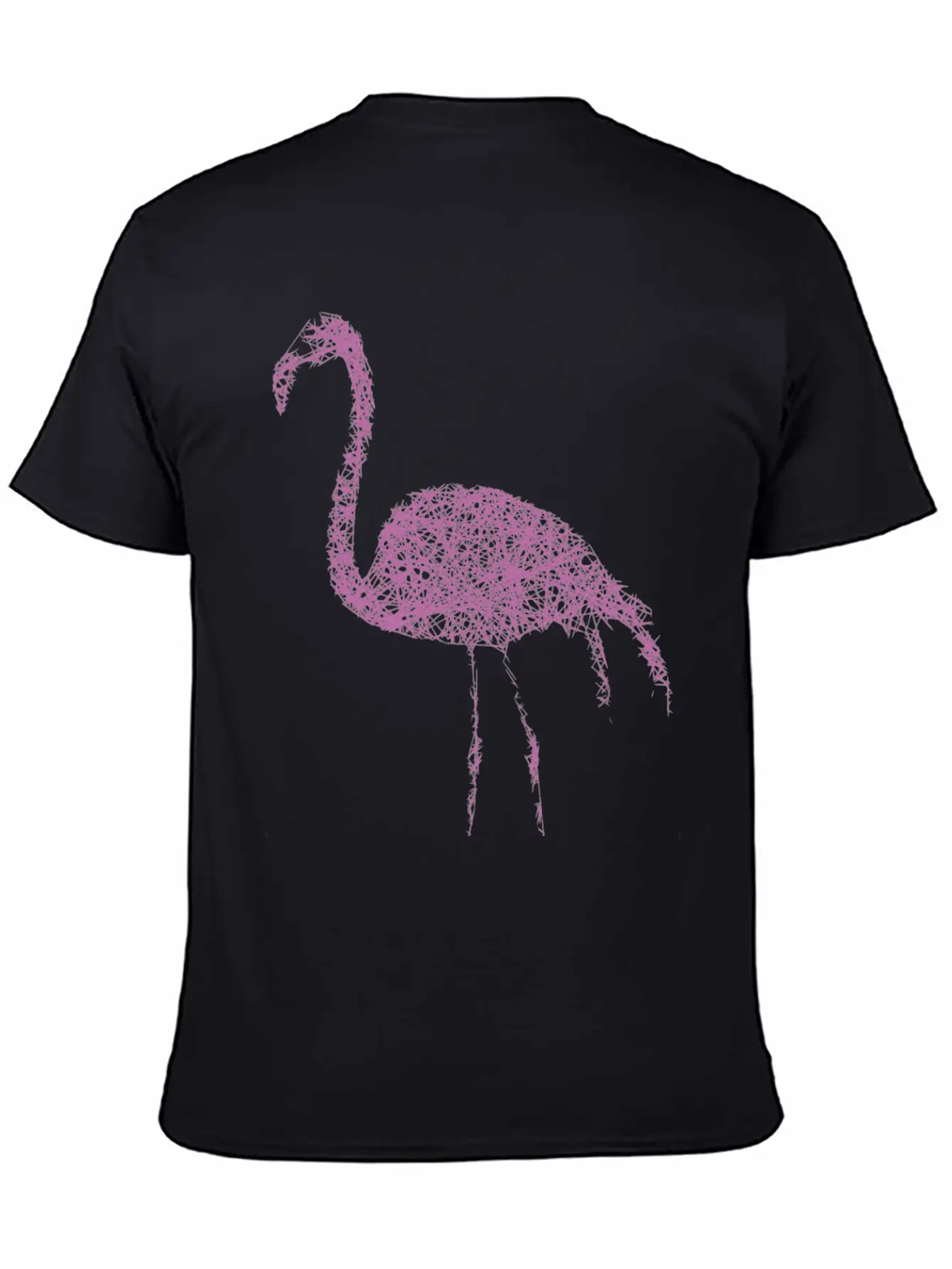 Flamingo Striche Unisex Short Sleeve Soft Cotton T-Shirt – Casual Everyday Wear