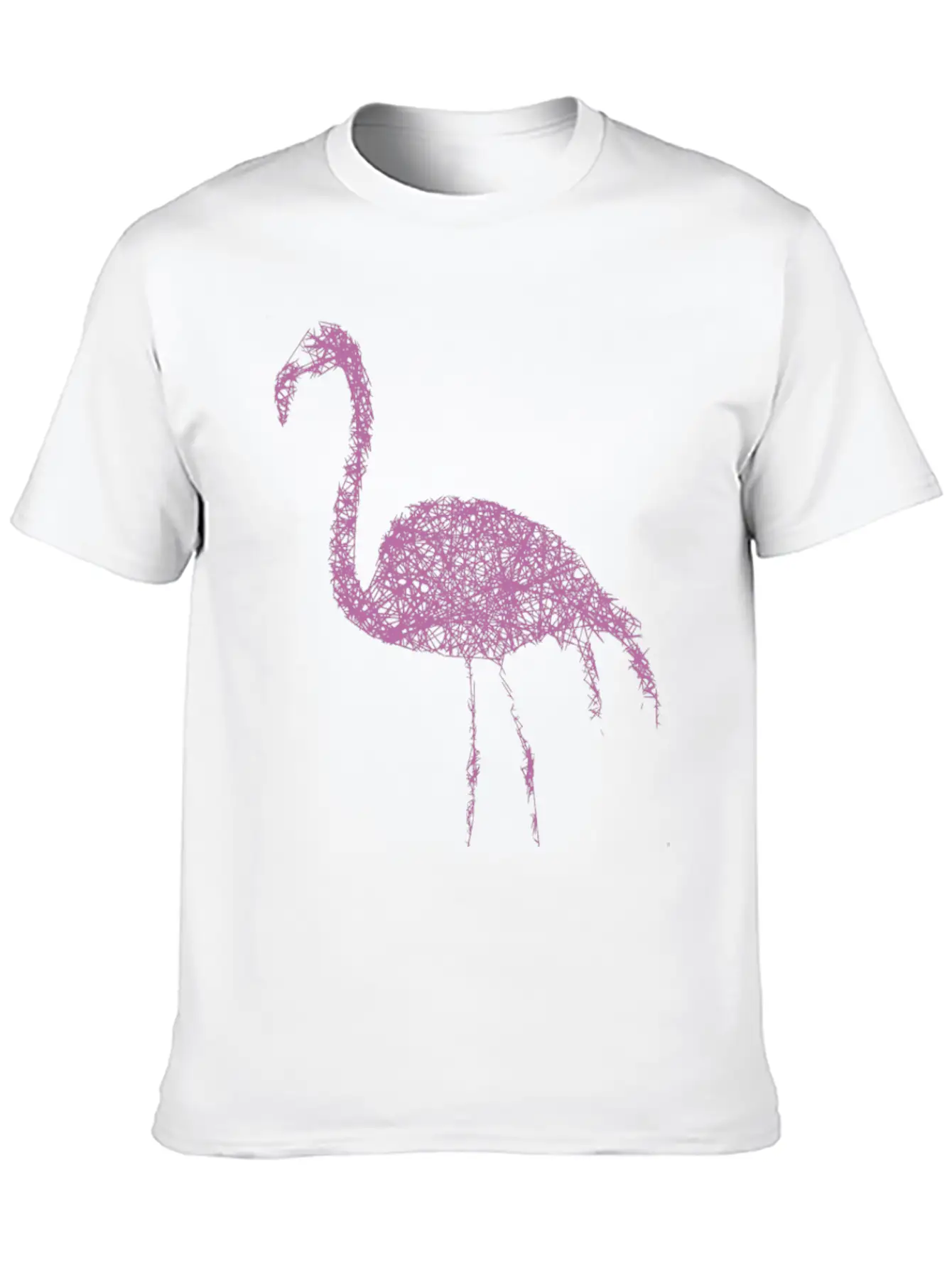 Flamingo Striche Unisex Short Sleeve Soft Cotton T-Shirt – Casual Everyday Wear
