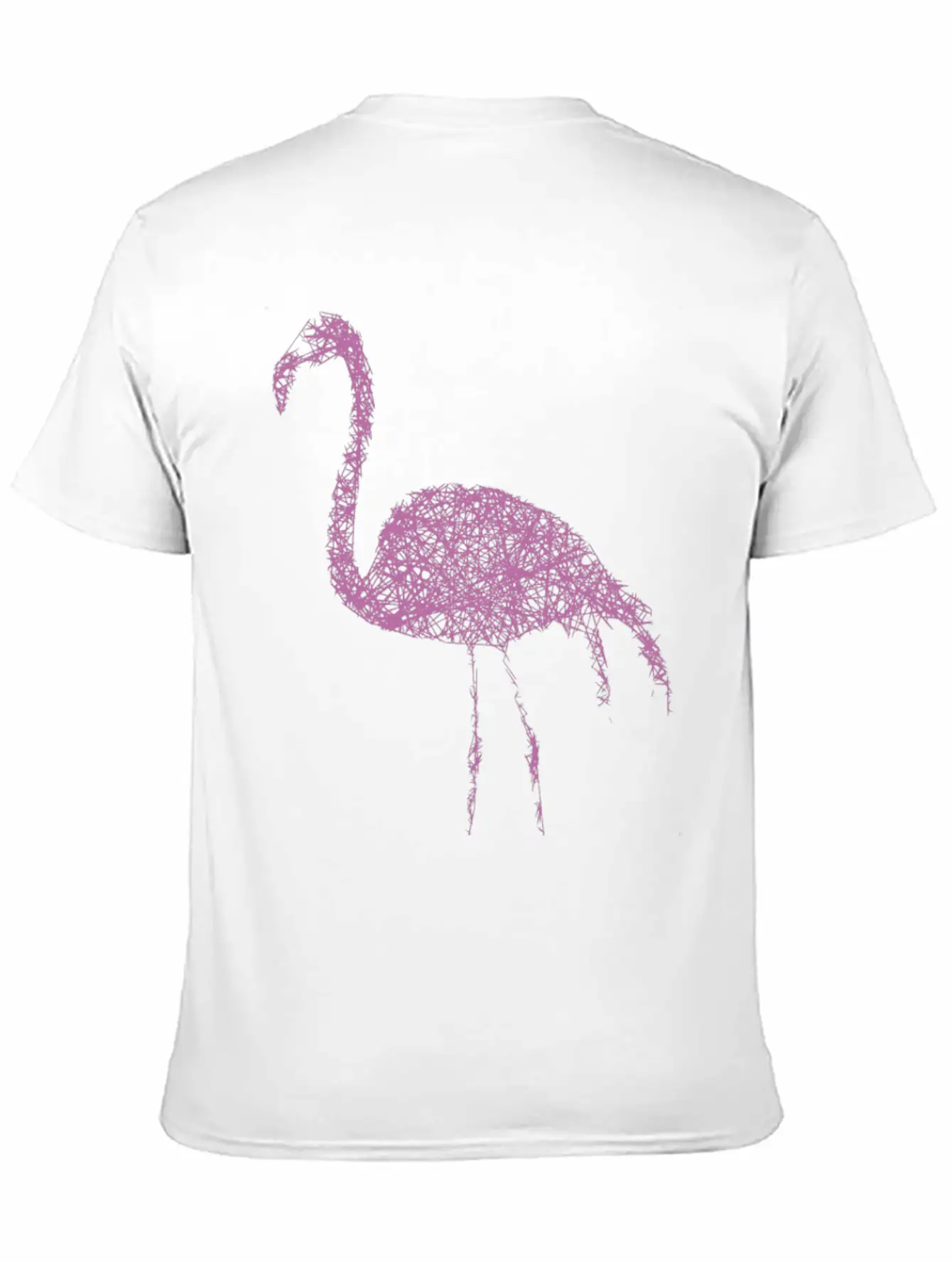 Flamingo Striche Unisex Short Sleeve Soft Cotton T-Shirt – Casual Everyday Wear