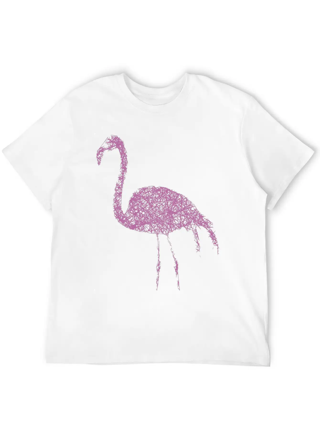 Flamingo Striche Unisex Short Sleeve Soft Cotton T-Shirt – Casual Everyday Wear