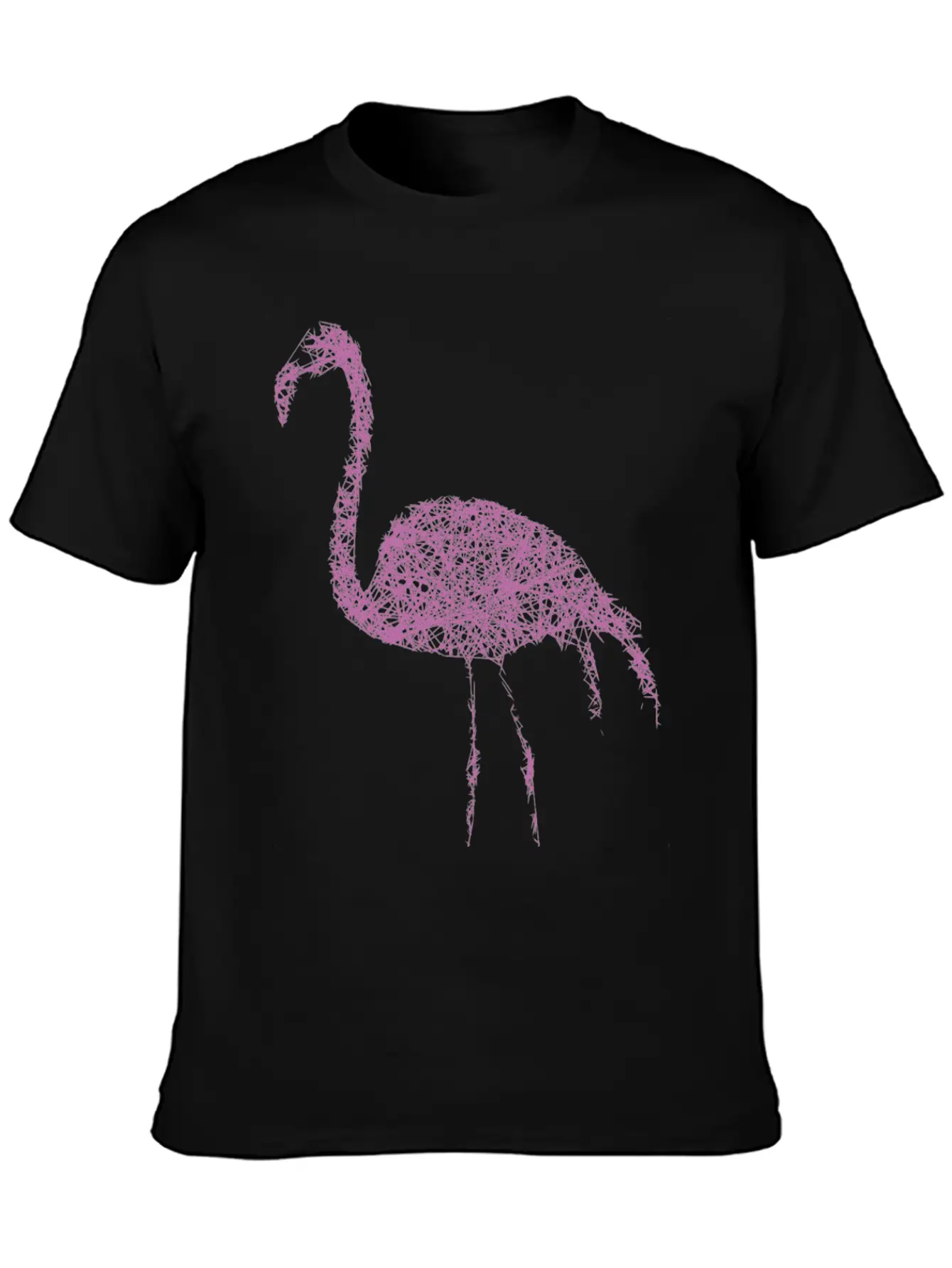 Flamingo Striche Unisex Short Sleeve Soft Cotton T-Shirt – Casual Everyday Wear