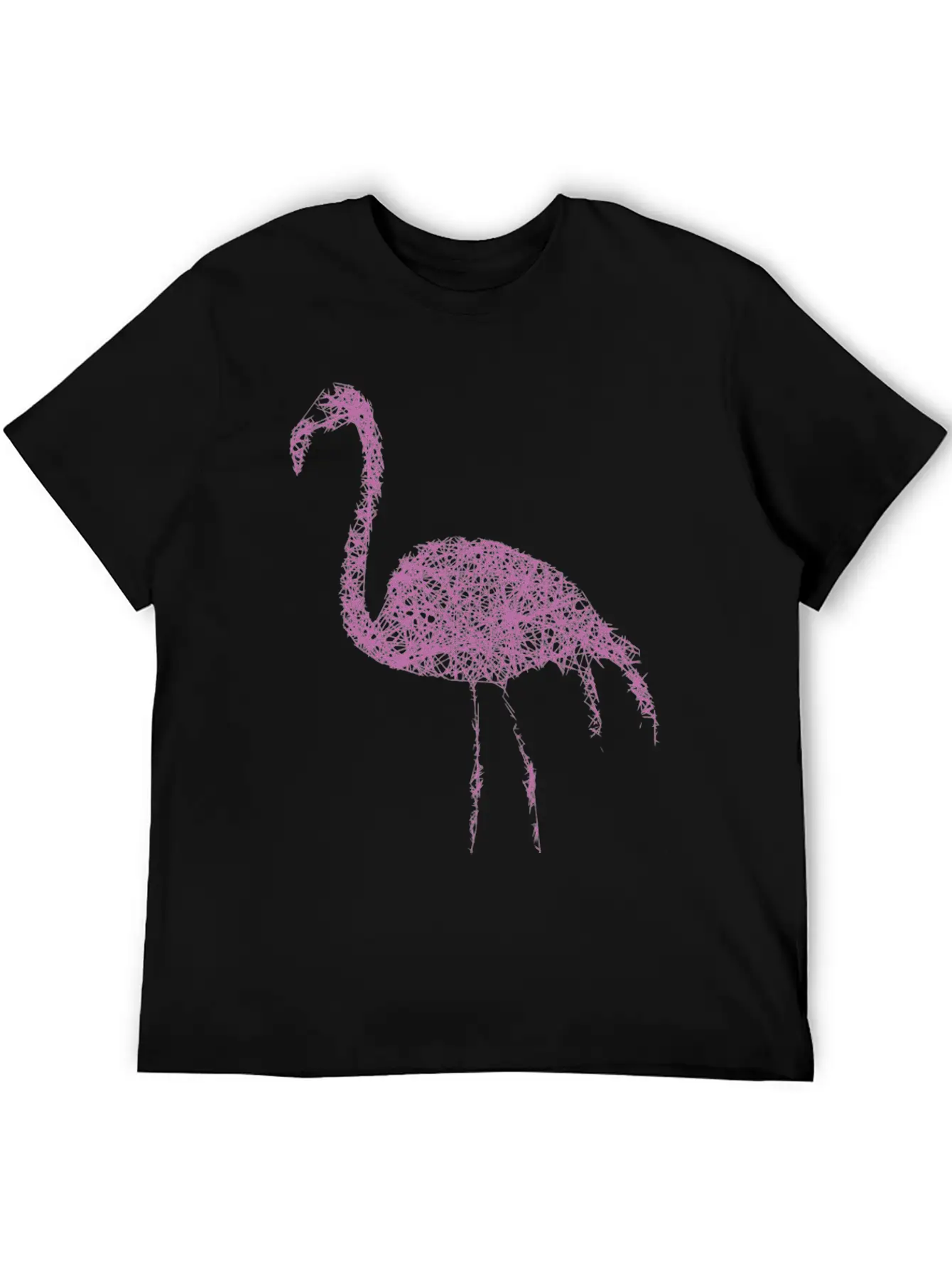 Flamingo Striche Unisex Short Sleeve Soft Cotton T-Shirt – Casual Everyday Wear