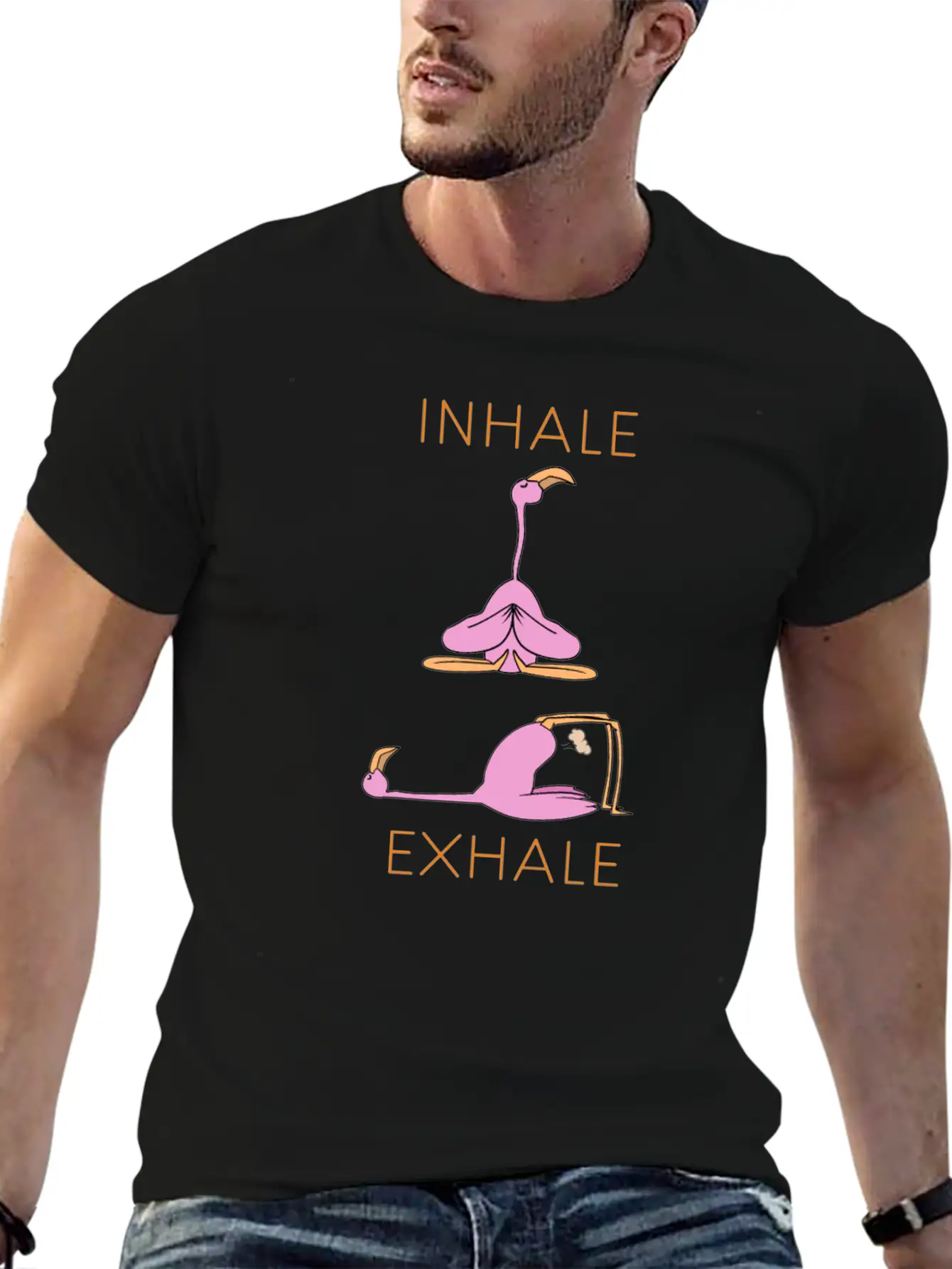 Flamingo Yoga Stylish Everyday T-Shirt – Unisex Basic Cotton Tee