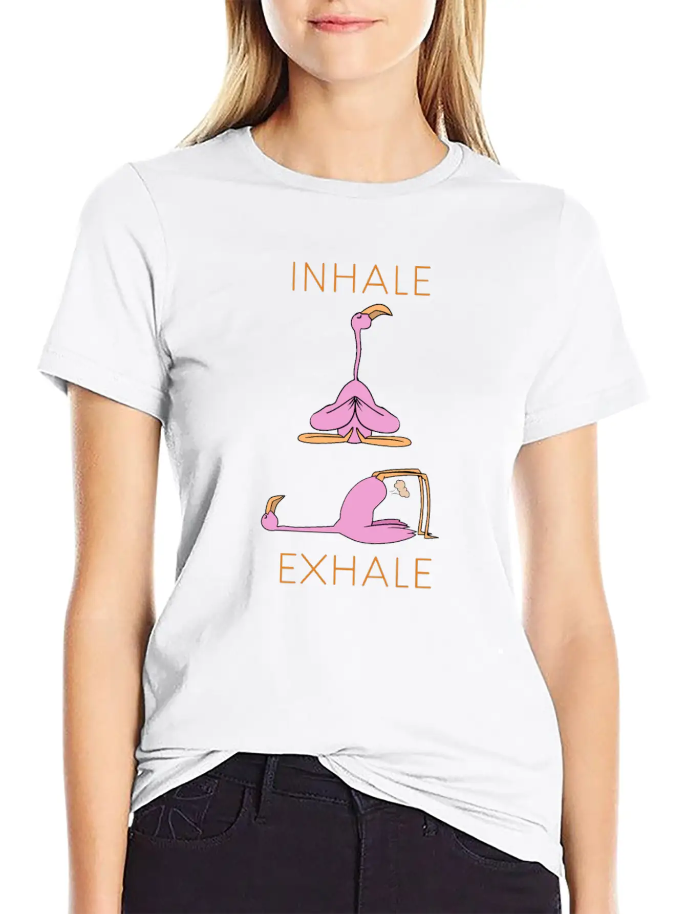 Flamingo Yoga Stylish Everyday T-Shirt – Unisex Basic Cotton Tee