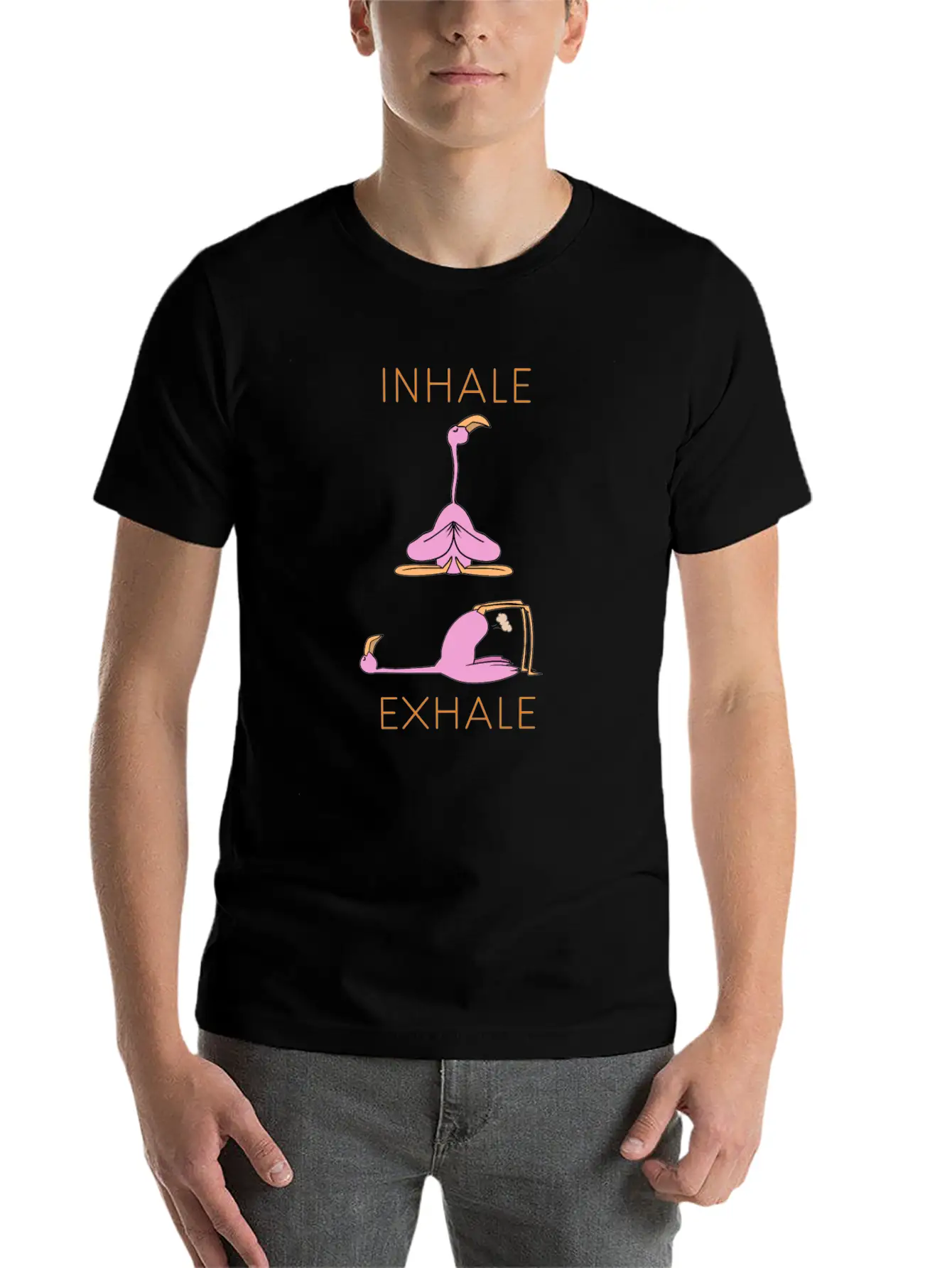 Flamingo Yoga Stylish Everyday T-Shirt – Unisex Basic Cotton Tee