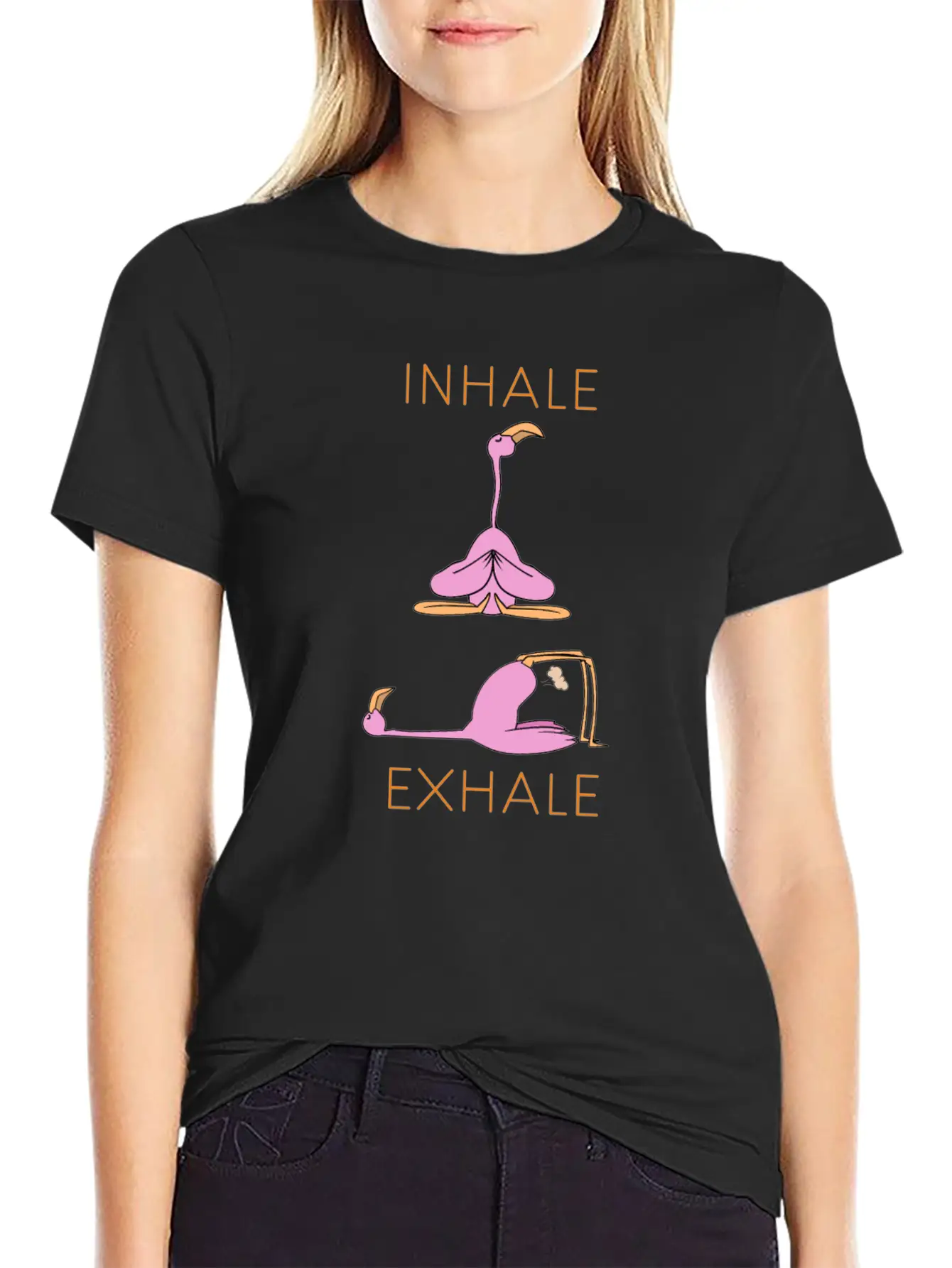 Flamingo Yoga Stylish Everyday T-Shirt – Unisex Basic Cotton Tee