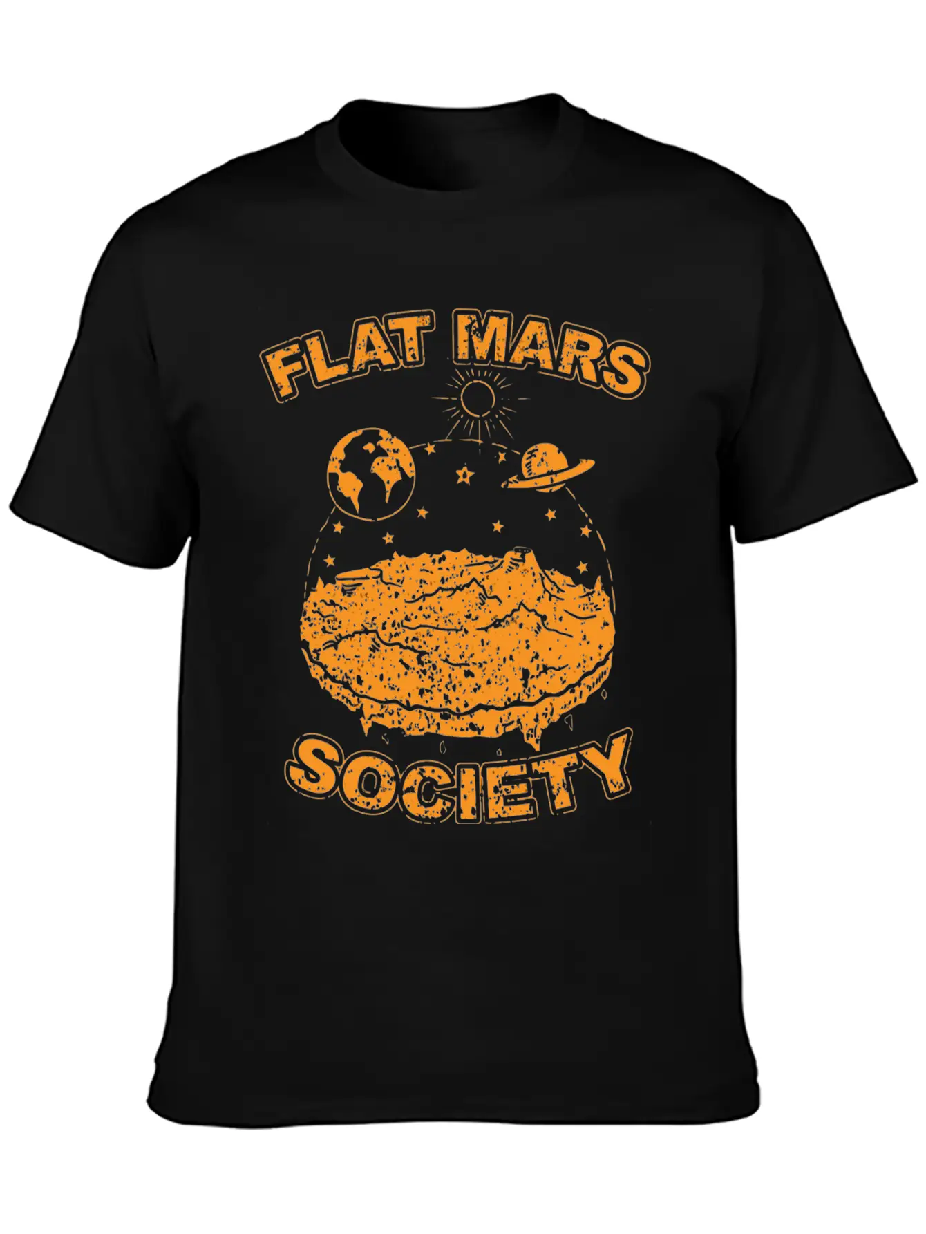 Flat Mar Socity Flat Earth Uivr SciFi S 2029 Unisex Short Sleeve Soft Cotton T-Shirt – Casual Everyday Wear