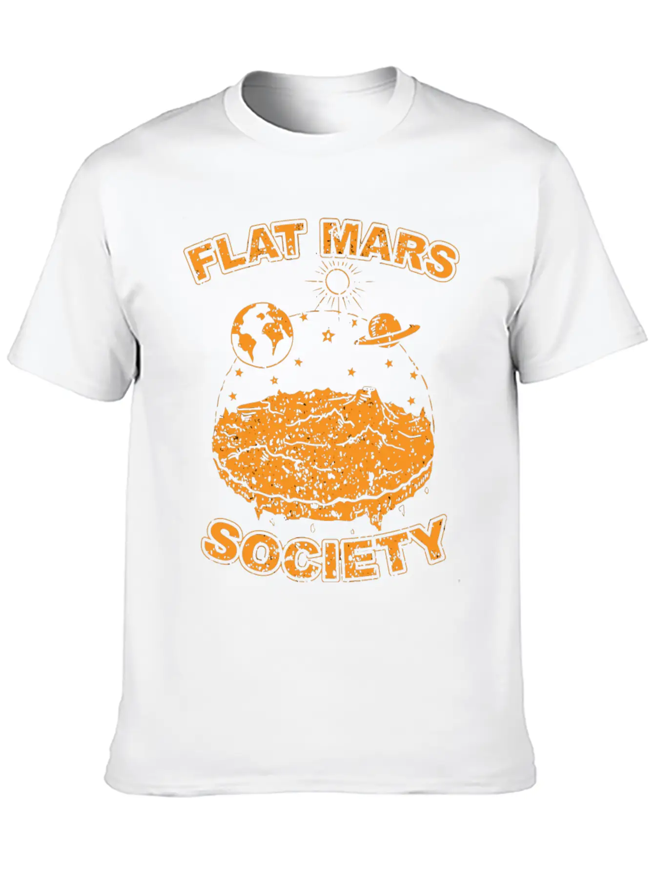Flat Mar Socity Flat Earth Uivr SciFi S 2029 Unisex Short Sleeve Soft Cotton T-Shirt – Casual Everyday Wear
