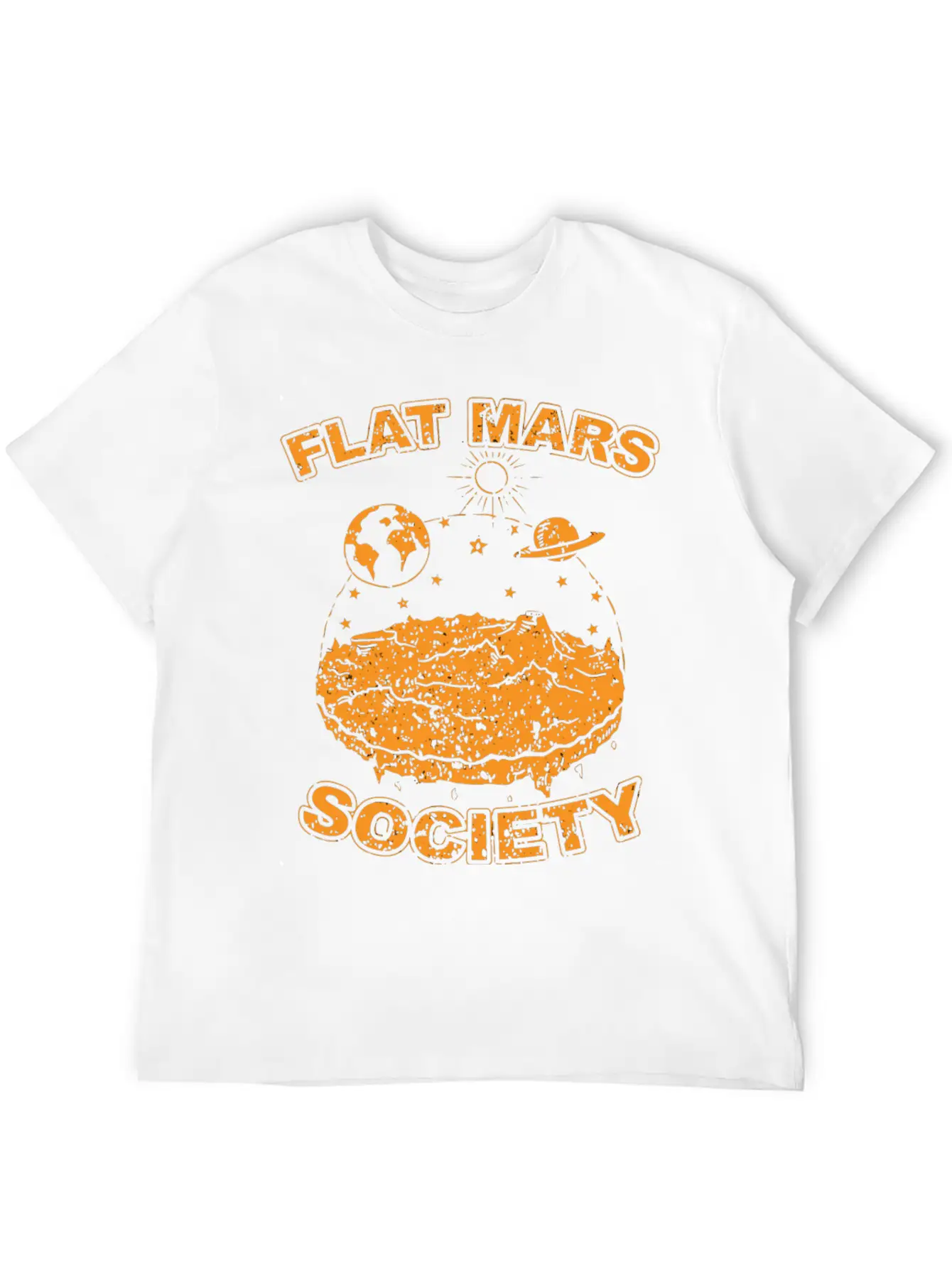 Flat Mar Socity Flat Earth Uivr SciFi S 2029 Unisex Short Sleeve Soft Cotton T-Shirt – Casual Everyday Wear