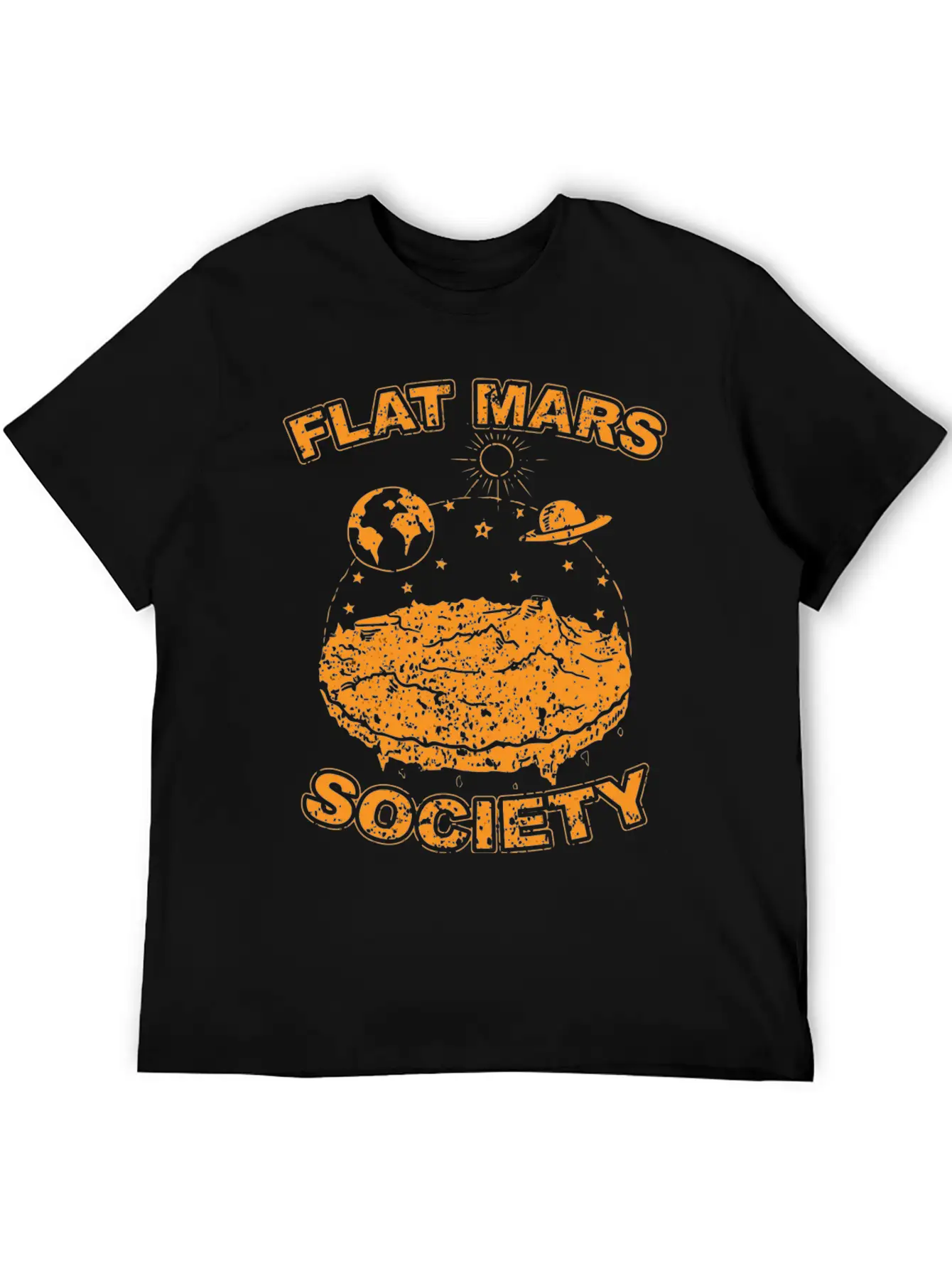 Flat Mar Socity Flat Earth Uivr SciFi S 2029 Unisex Short Sleeve Soft Cotton T-Shirt – Casual Everyday Wear