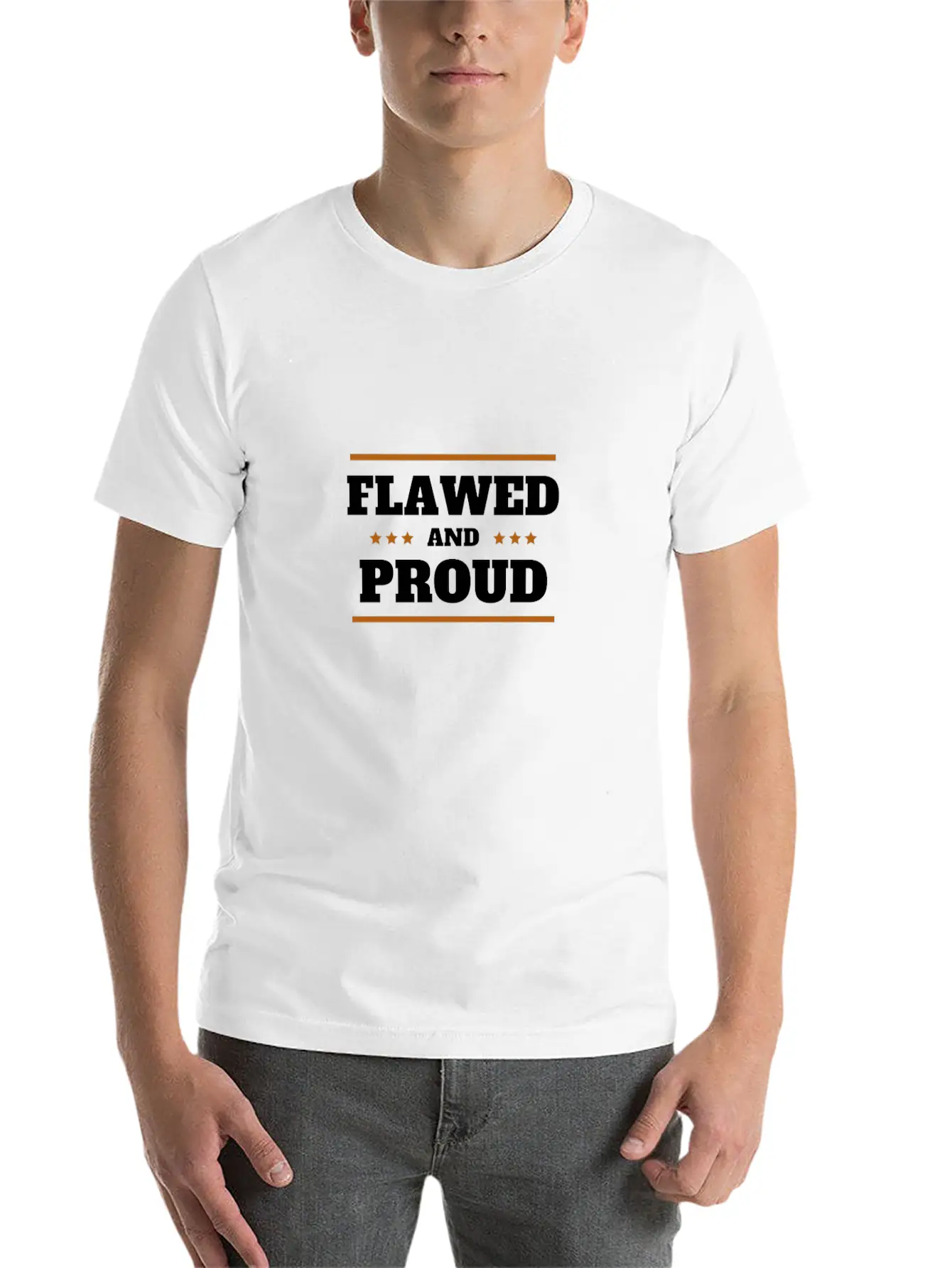 Flawed And Proud Unisex Casual T-Shirt – Clean Design For Daily Comfort