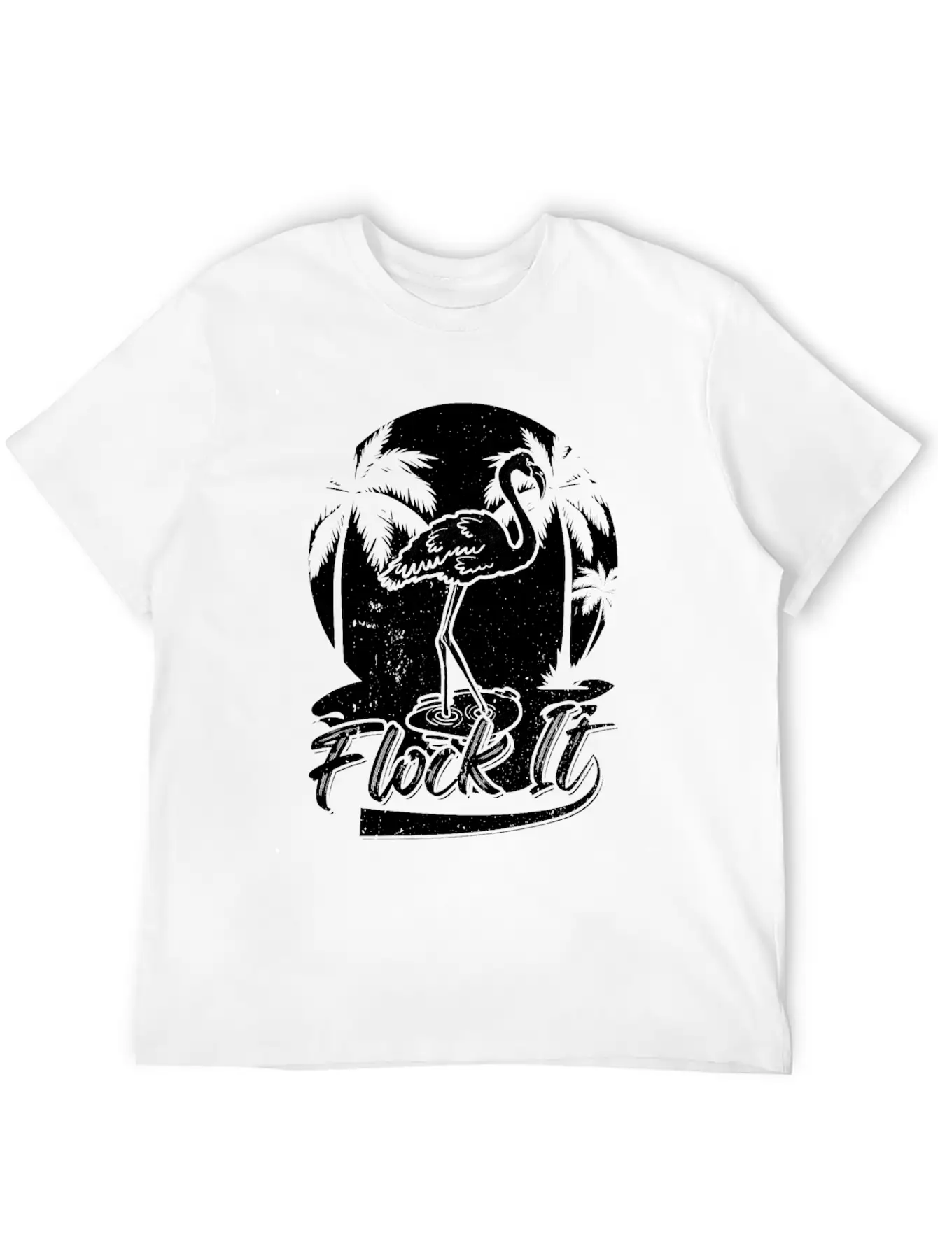 Flock It Flamingo Funny Flamingo Quotes Stylish Everyday T-Shirt – Unisex Basic Cotton Tee