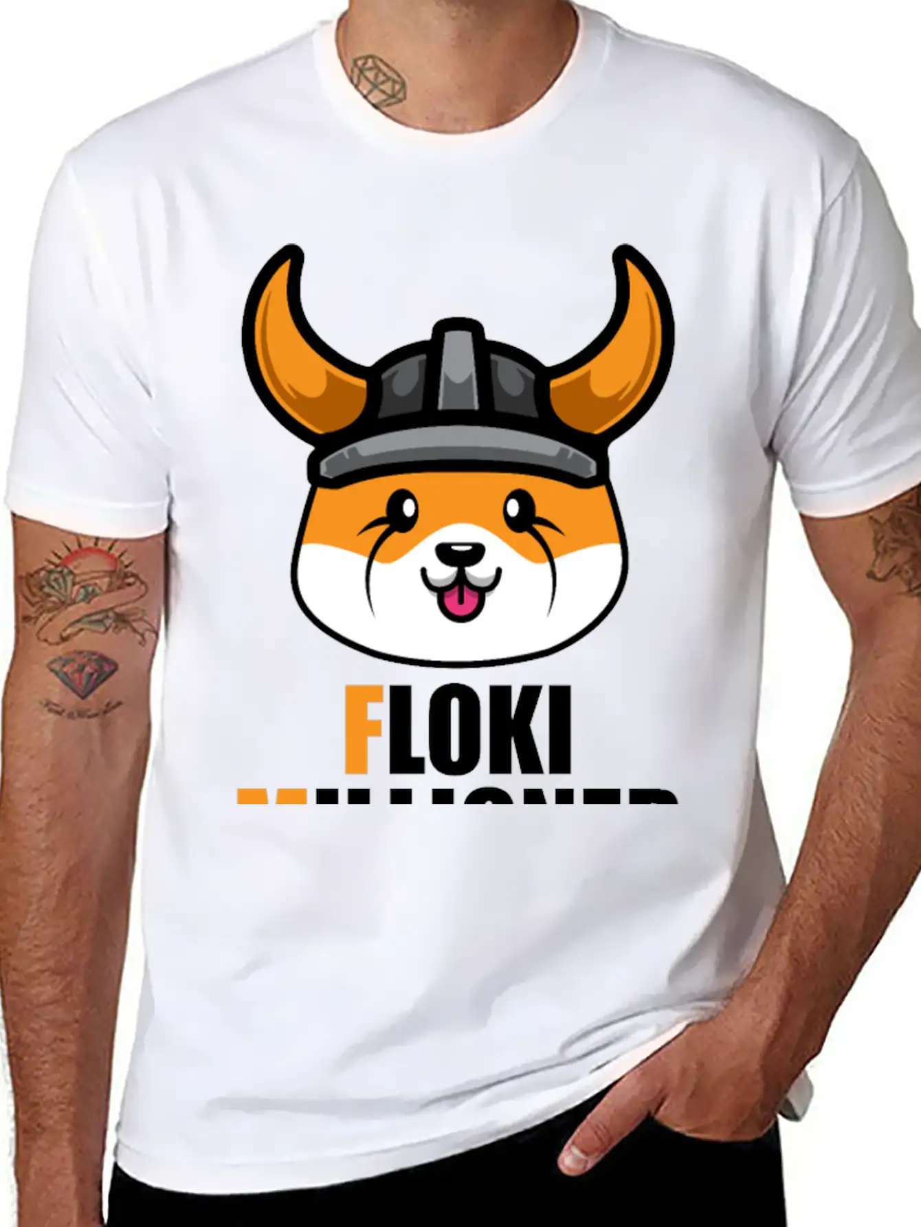 Floki Millionaire Floki Inu Token Coin, Crypto Stylish Everyday T-Shirt – Unisex Basic Cotton Tee