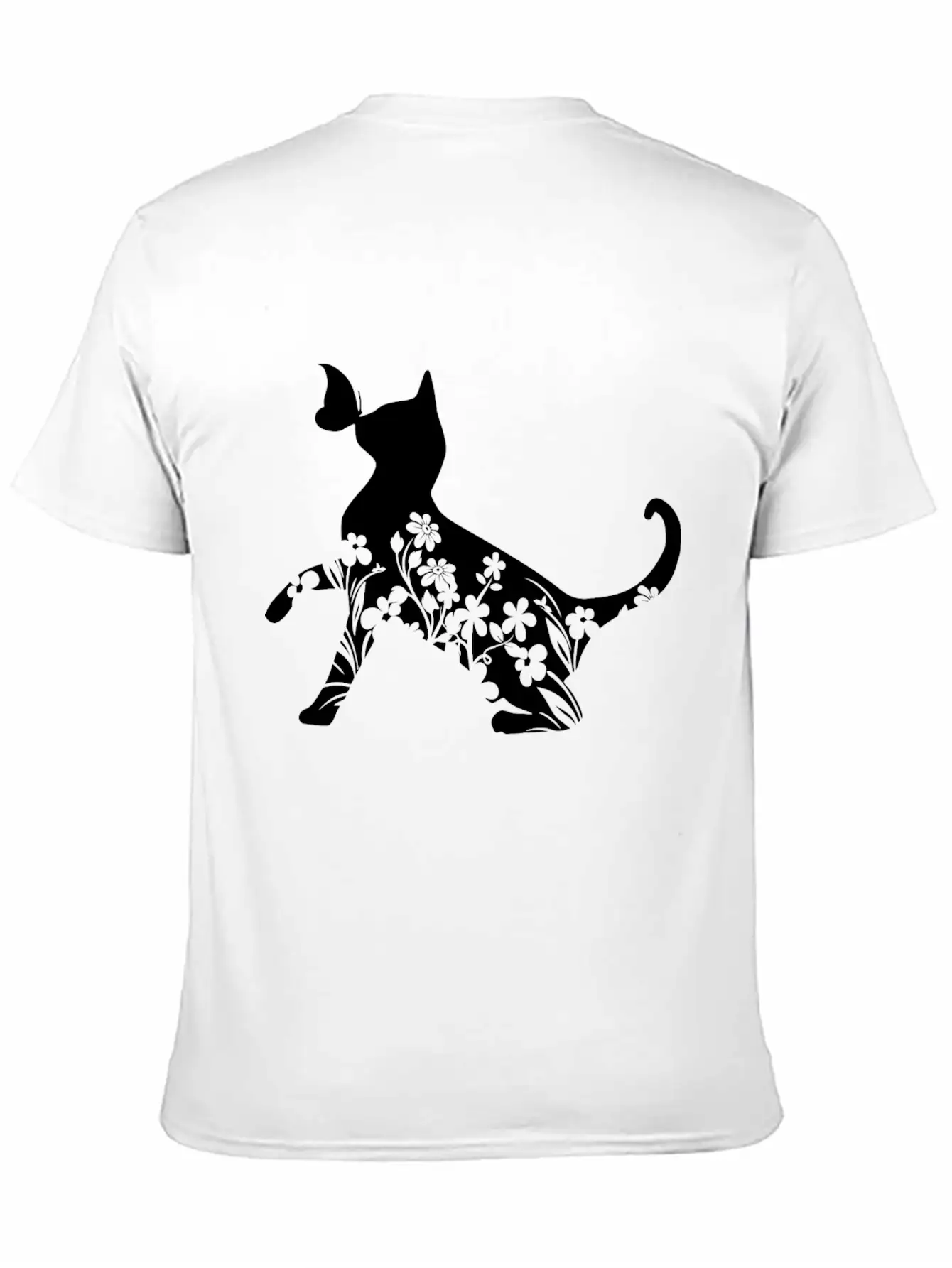 Floral Cat Mom Unisex Short Sleeve Soft Cotton T-Shirt – Casual Everyday Wear