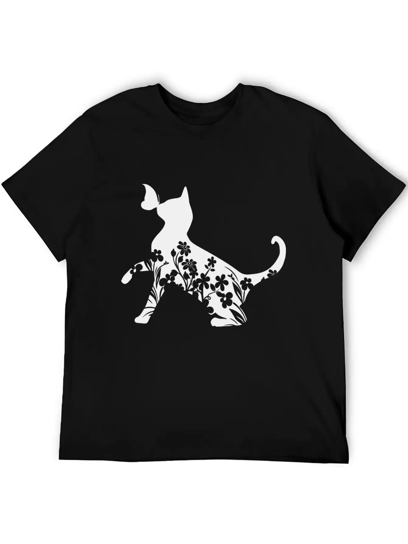 Floral Cat Mom Unisex Short Sleeve Soft Cotton T-Shirt – Casual Everyday Wear