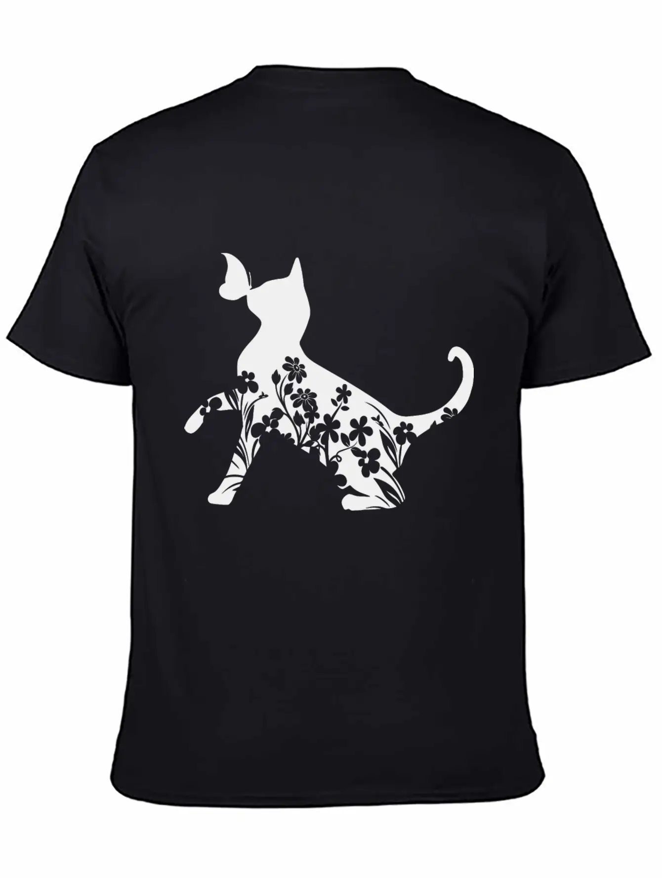Floral Cat Mom Unisex Short Sleeve Soft Cotton T-Shirt – Casual Everyday Wear