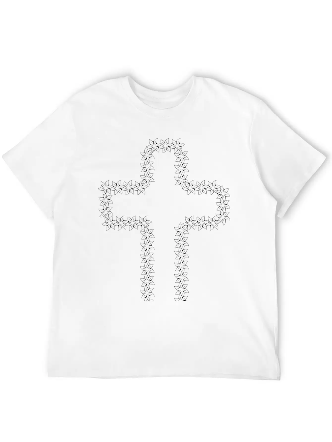 Floral Cross II Timeless Short Sleeve Tee – Comfy And Minimalist Design