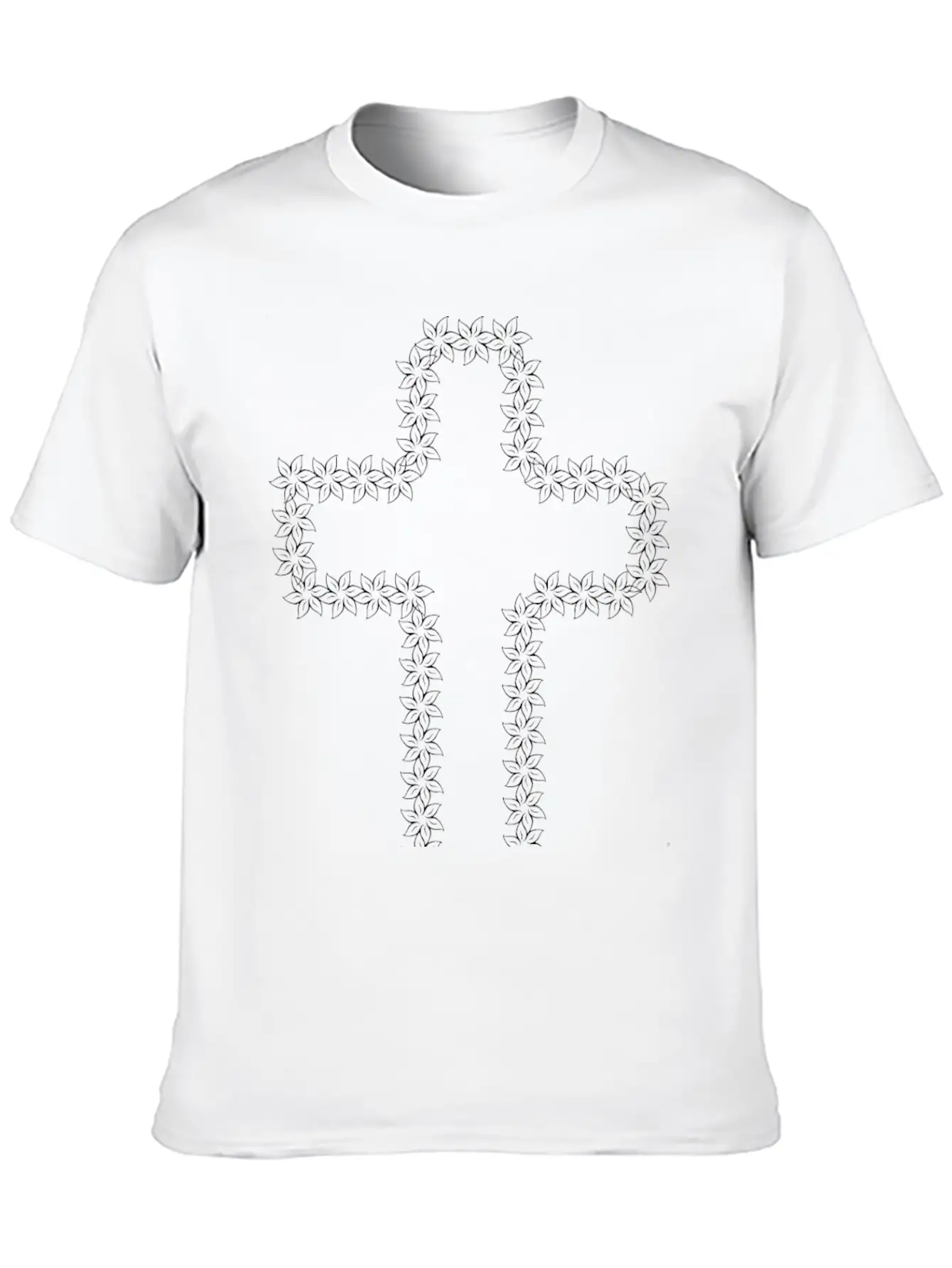 Floral Cross II Timeless Short Sleeve Tee – Comfy And Minimalist Design