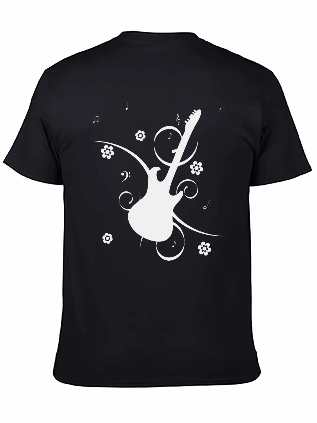 Floral Gitarre Essential Unisex Summer Tee – Soft Cotton Casual Fit