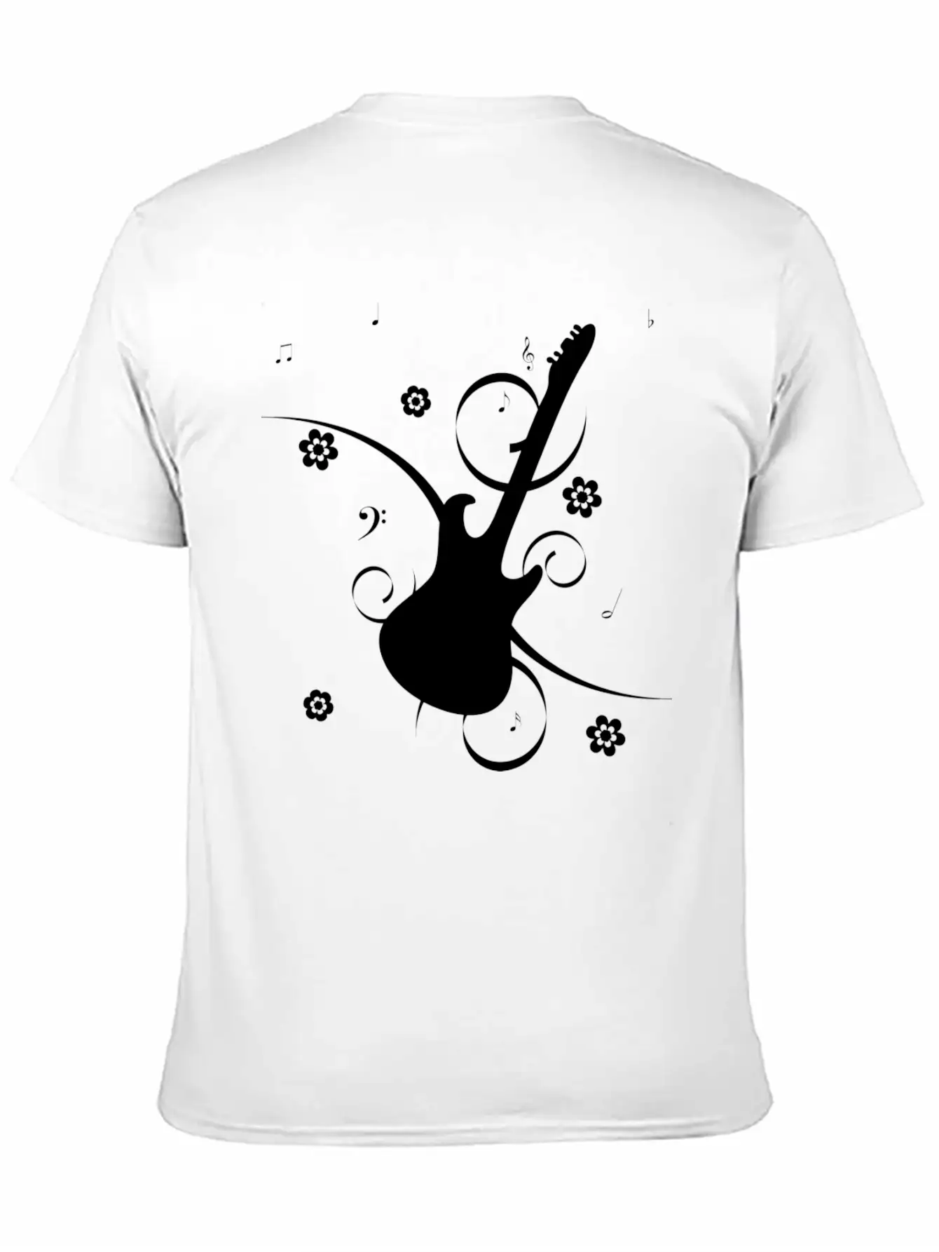 Floral Gitarre Essential Unisex Summer Tee – Soft Cotton Casual Fit