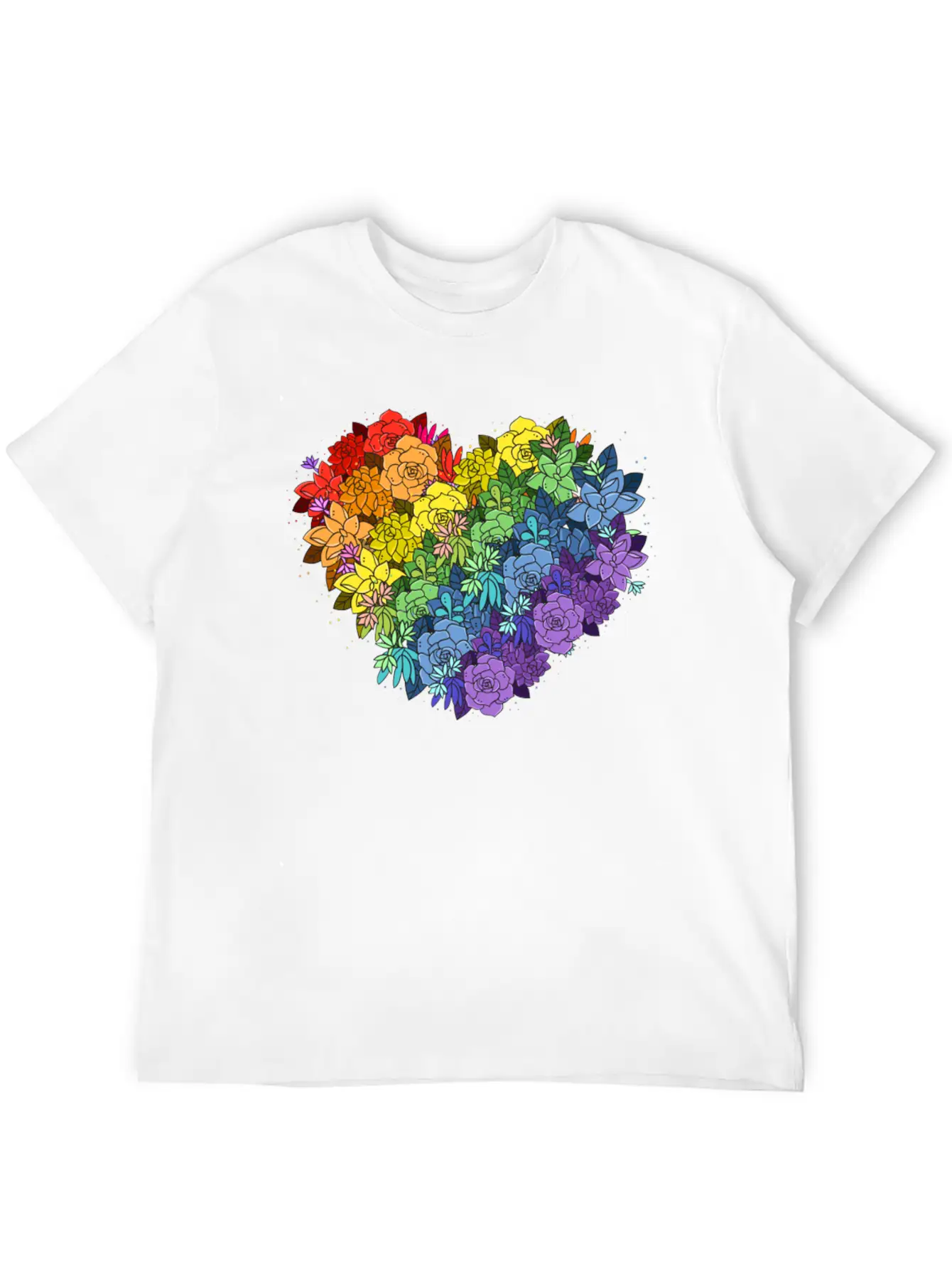 Floral Lgbt Heart Essential Unisex Summer Tee – Soft Cotton Casual Fit