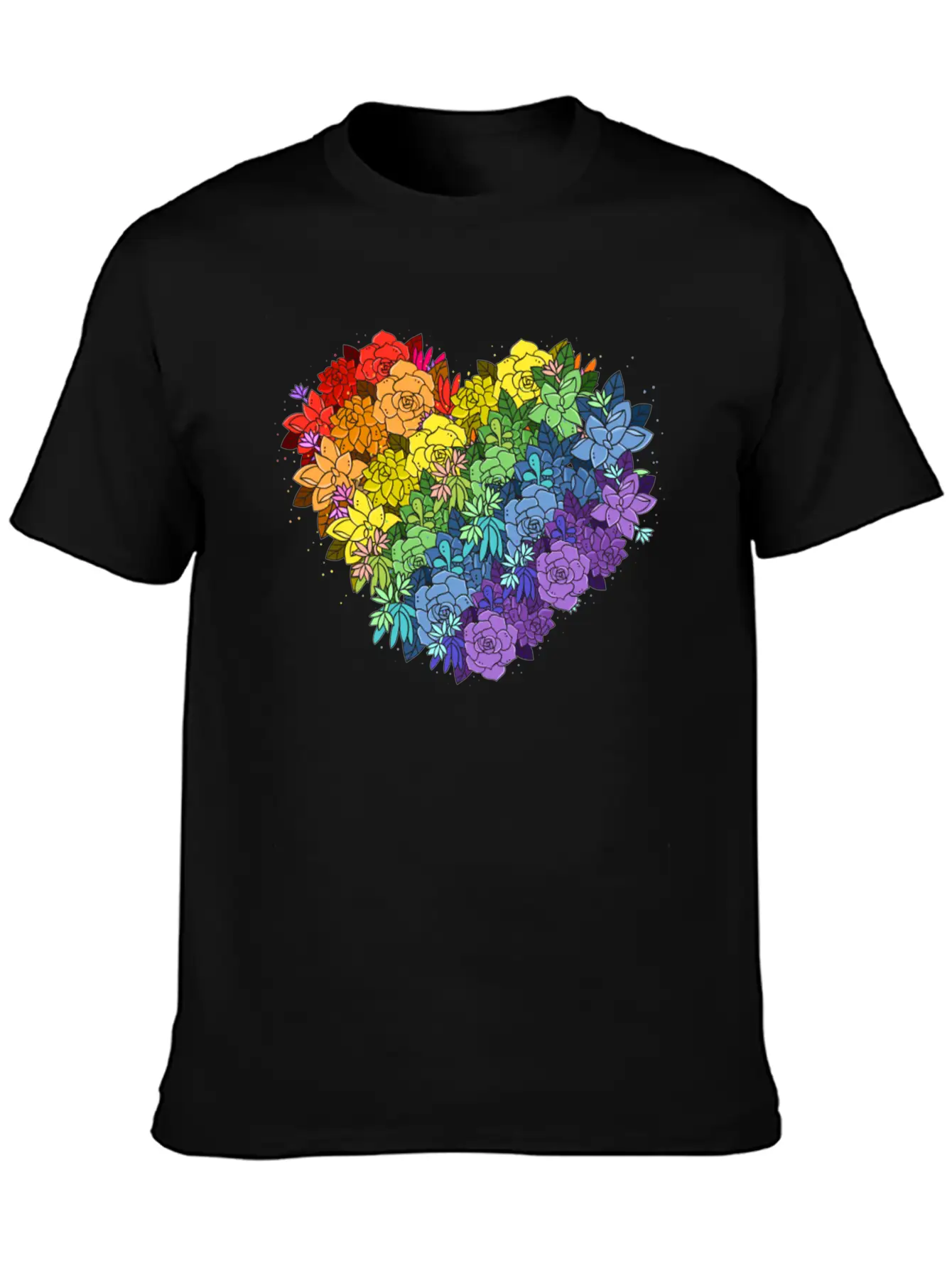 Floral Lgbt Heart Essential Unisex Summer Tee – Soft Cotton Casual Fit