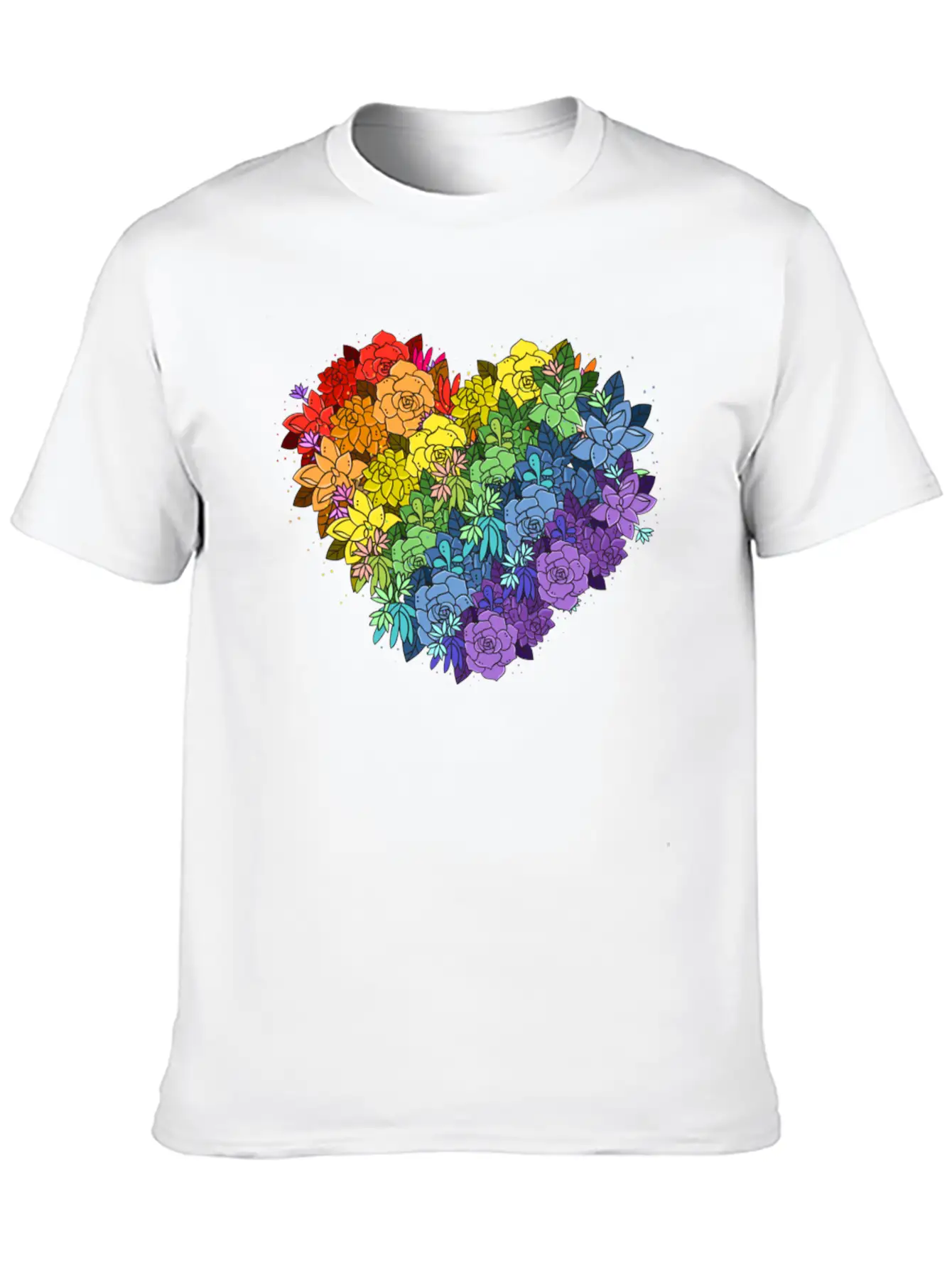 Floral Lgbt Heart Essential Unisex Summer Tee – Soft Cotton Casual Fit