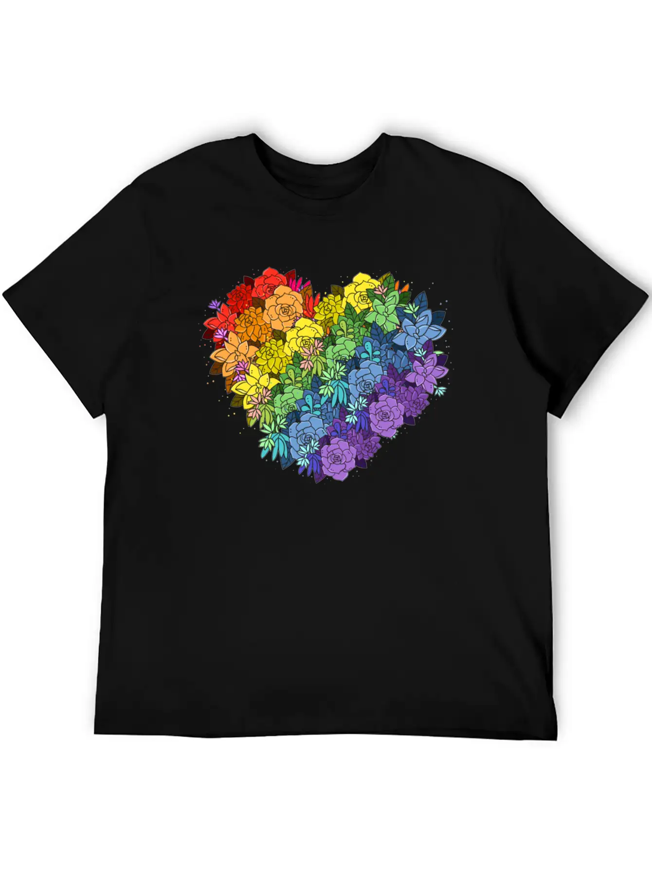 Floral Lgbt Heart Essential Unisex Summer Tee – Soft Cotton Casual Fit