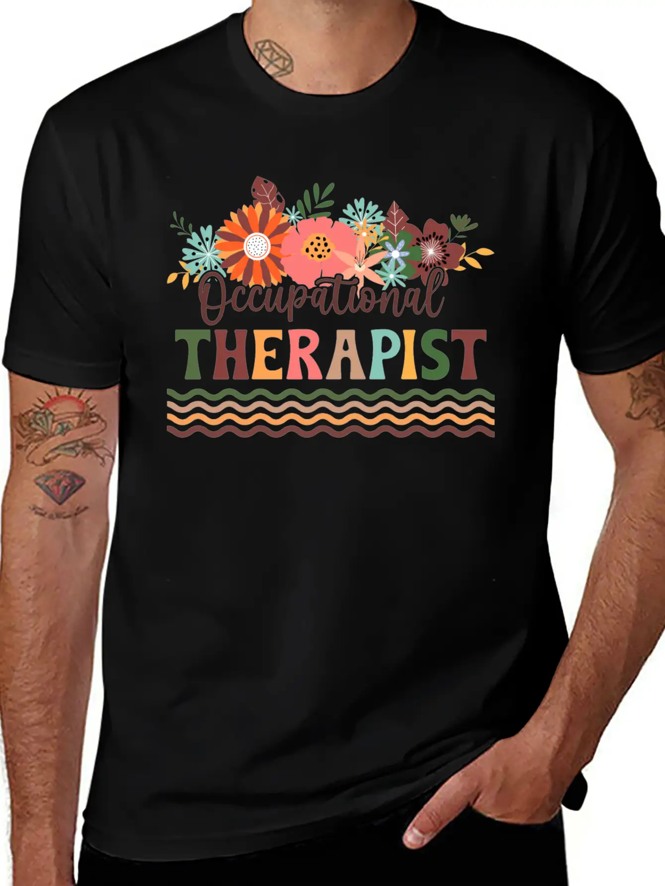 Floral Occupational Therapist Basic Graphic T-Shirt – Daily Comfort In Soft Cotton