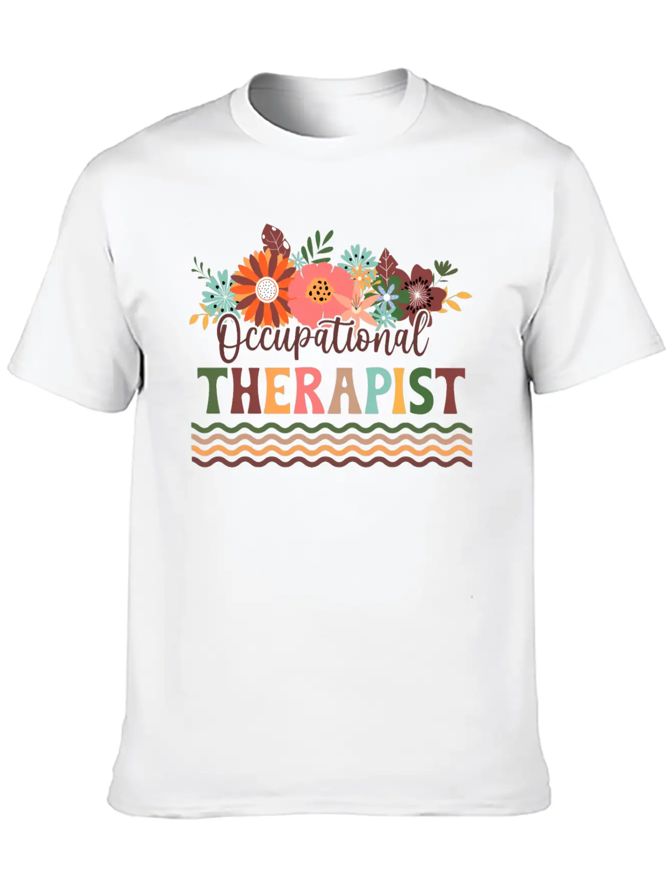 Floral Occupational Therapist Basic Graphic T-Shirt – Daily Comfort In Soft Cotton