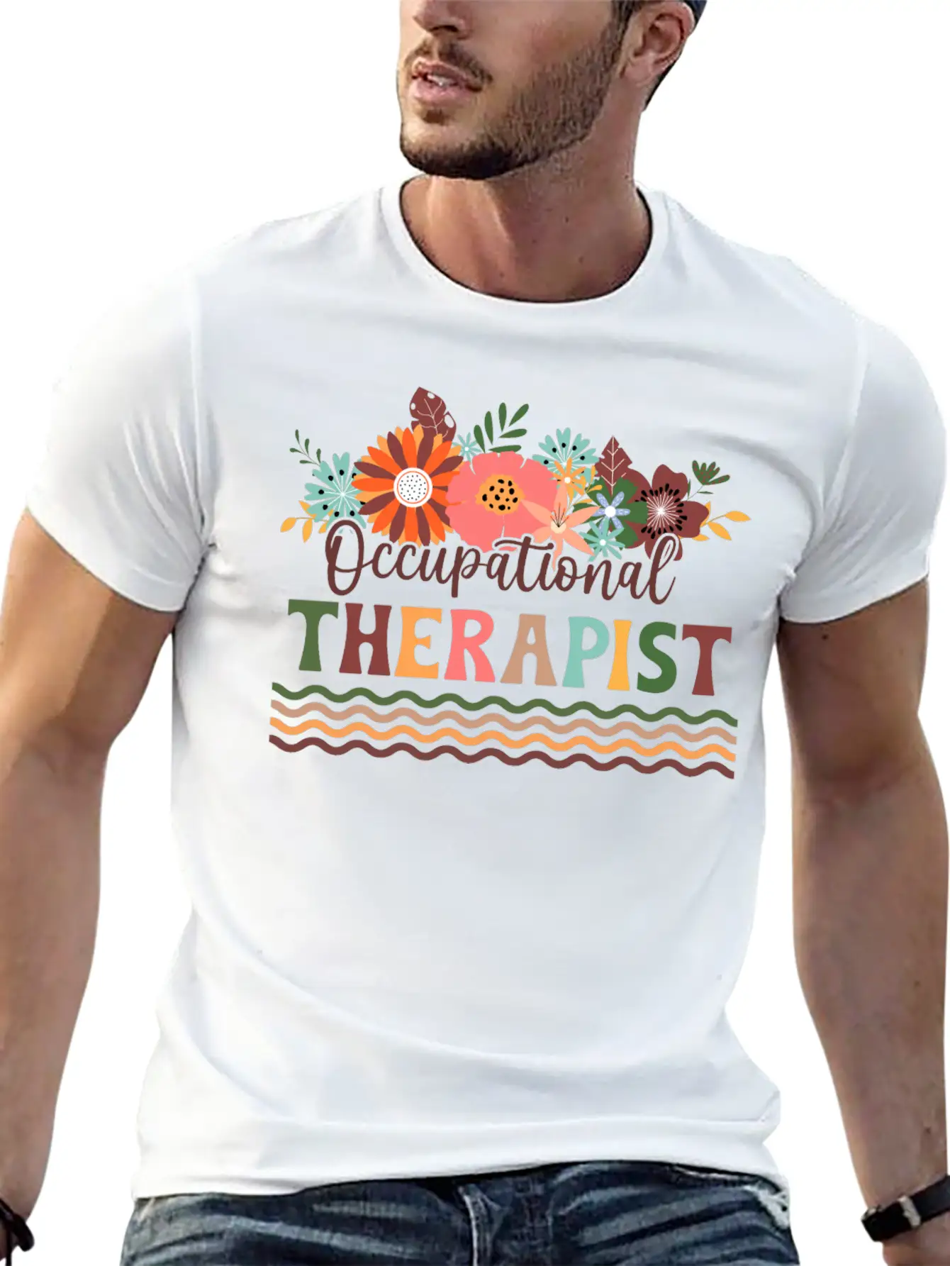 Floral Occupational Therapist Basic Graphic T-Shirt – Daily Comfort In Soft Cotton