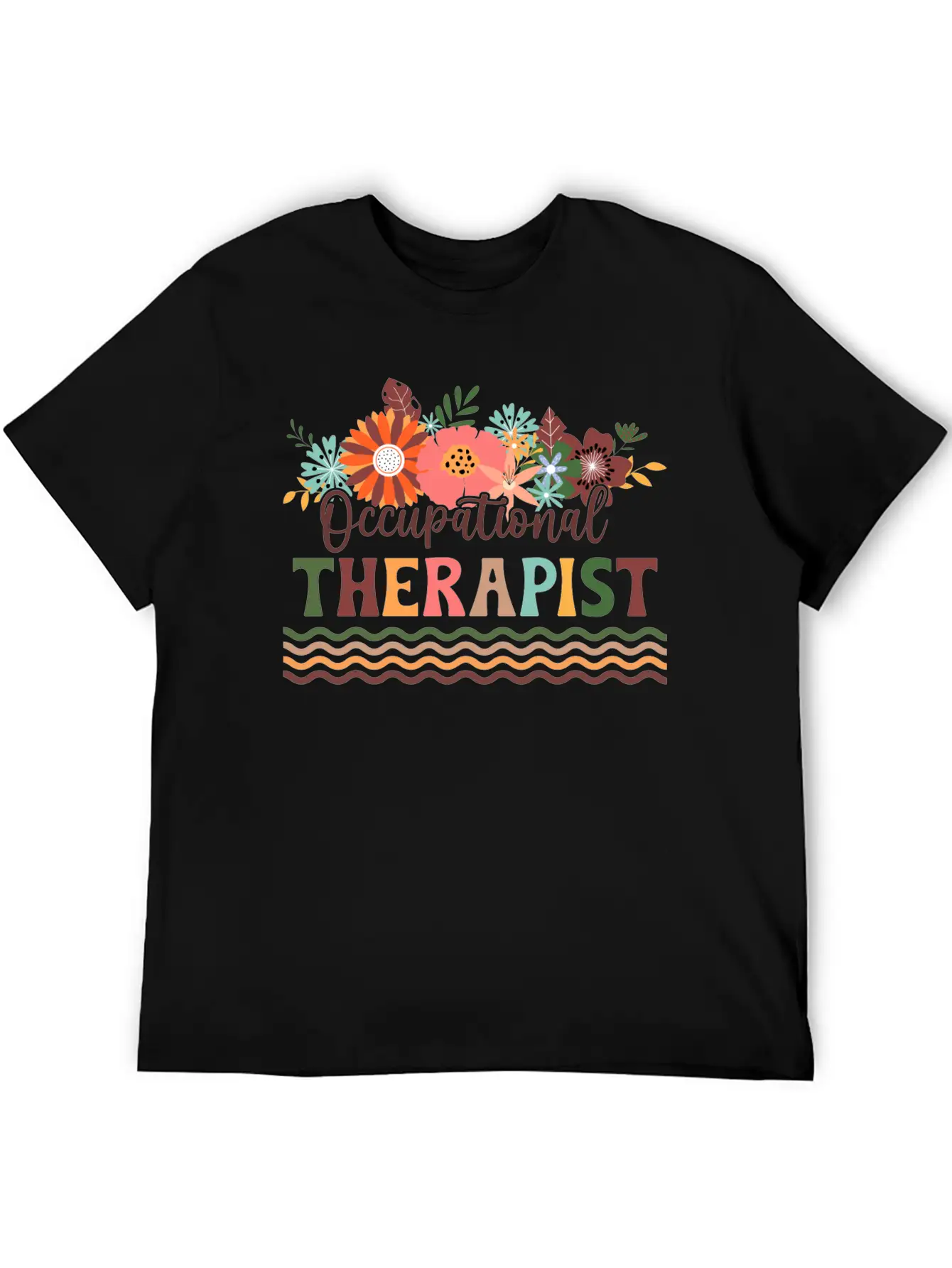 Floral Occupational Therapist Basic Graphic T-Shirt – Daily Comfort In Soft Cotton