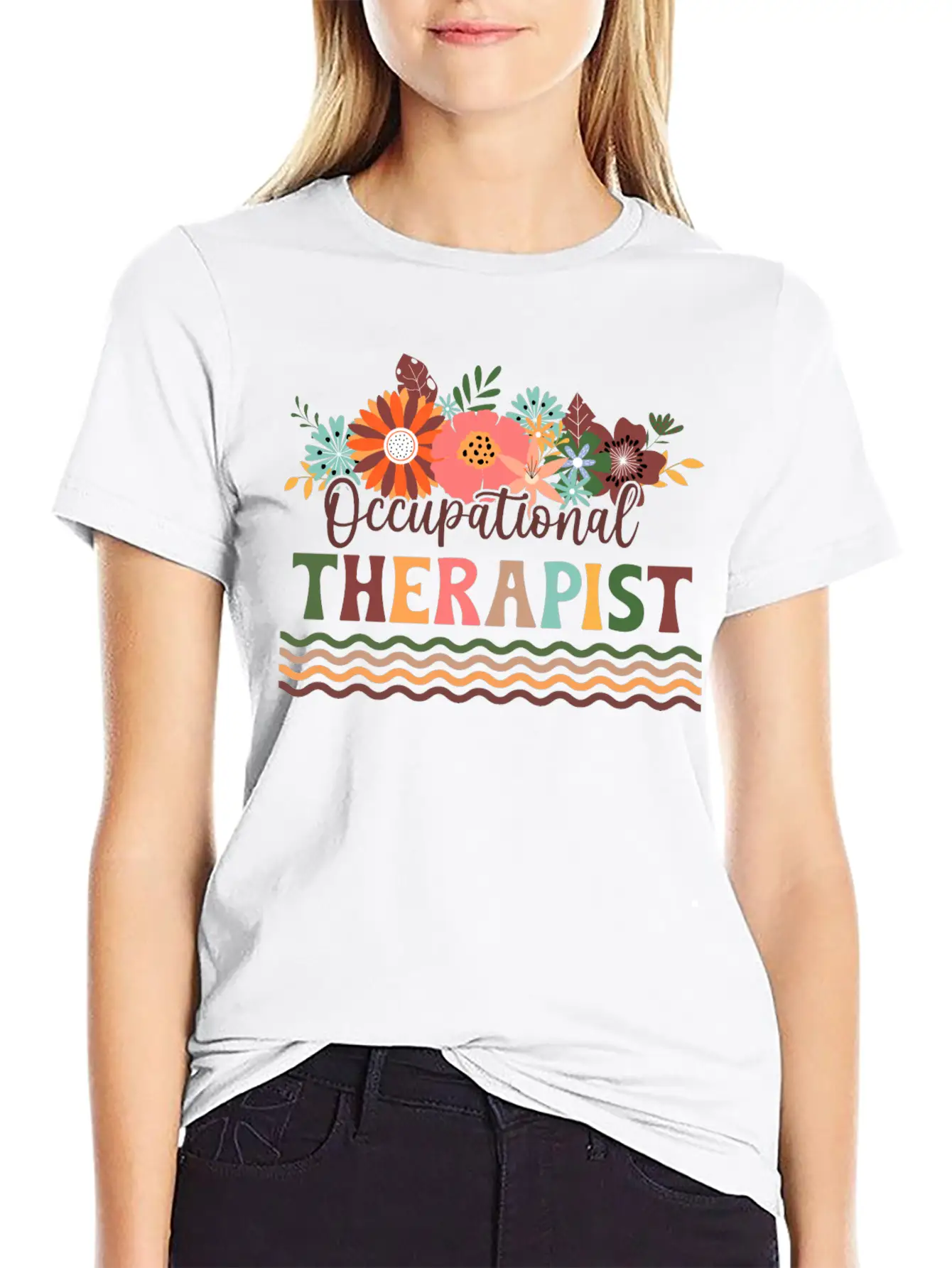 Floral Occupational Therapist Basic Graphic T-Shirt – Daily Comfort In Soft Cotton