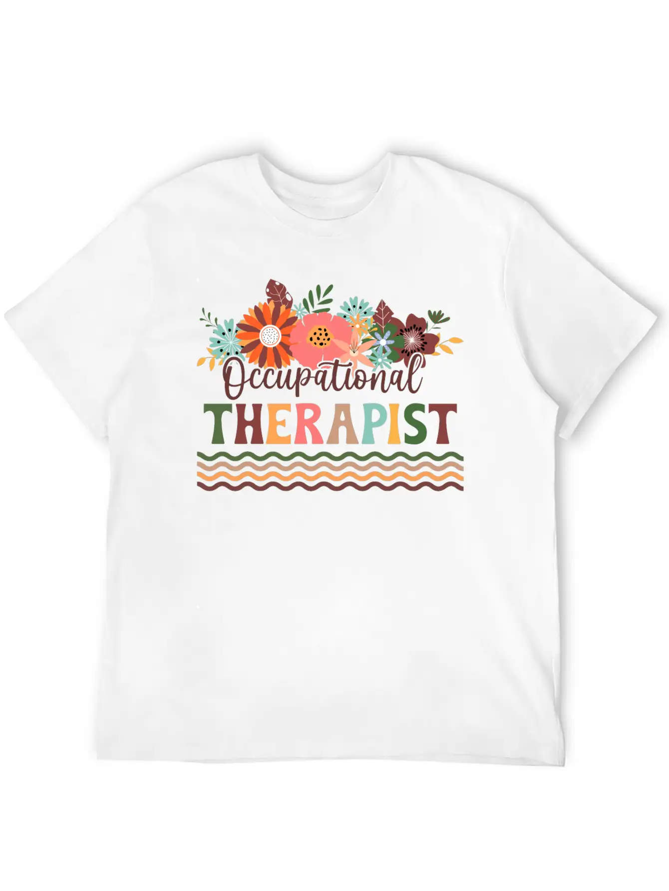 Floral Occupational Therapist Basic Graphic T-Shirt – Daily Comfort In Soft Cotton