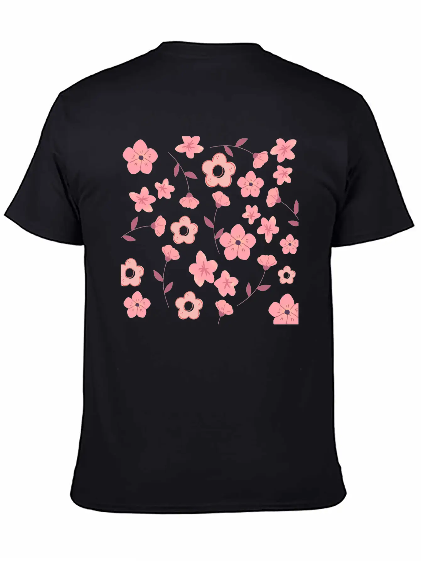 Floral Pattern Unisex Short Sleeve Soft Cotton T-Shirt – Casual Everyday Wear