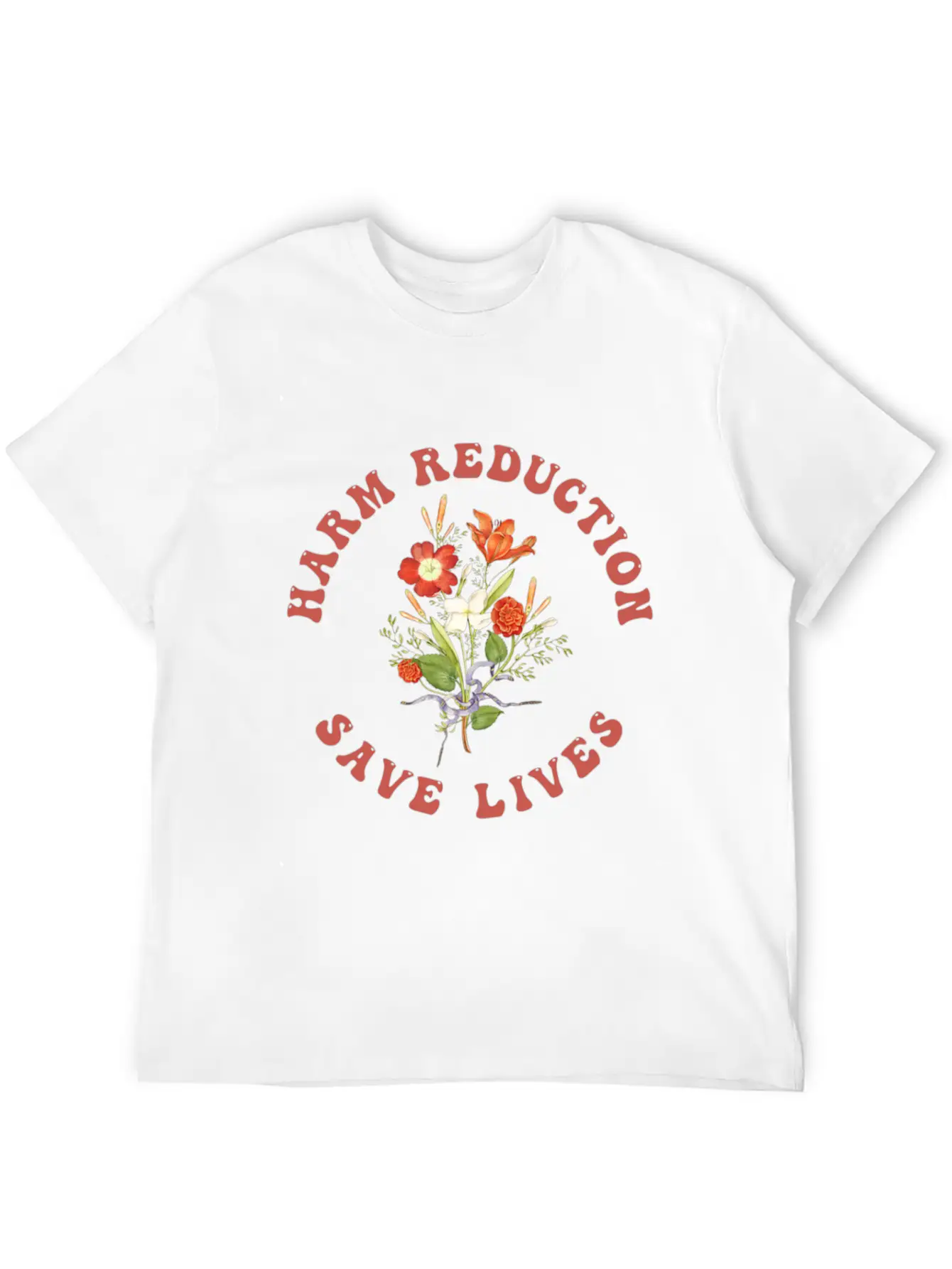 Floral Vibe Harm Reduction Basic Graphic T-Shirt – Daily Comfort In Soft Cotton