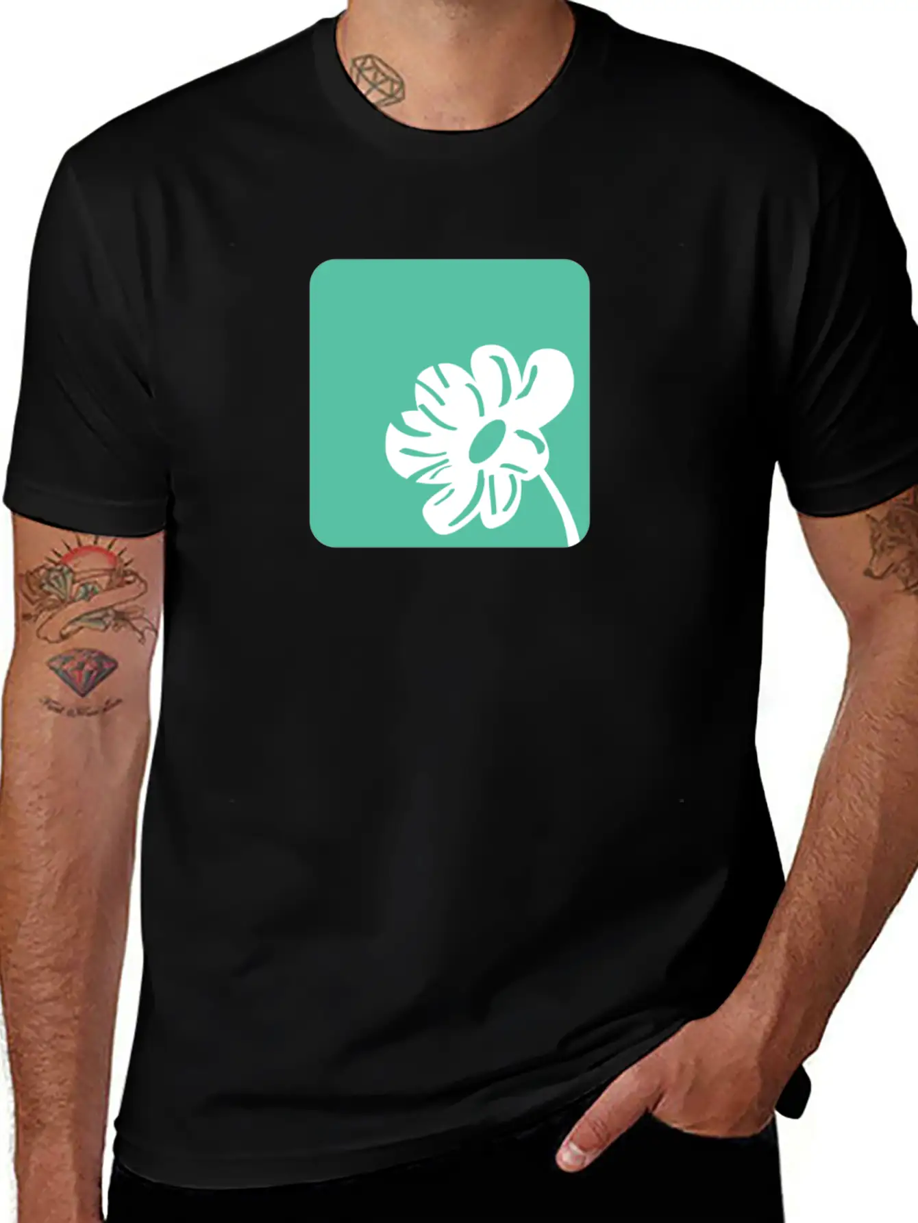 FLOWER 100% NATURAL ORGANIC BIO Unisex Short Sleeve Soft Cotton T-Shirt – Casual Everyday Wear