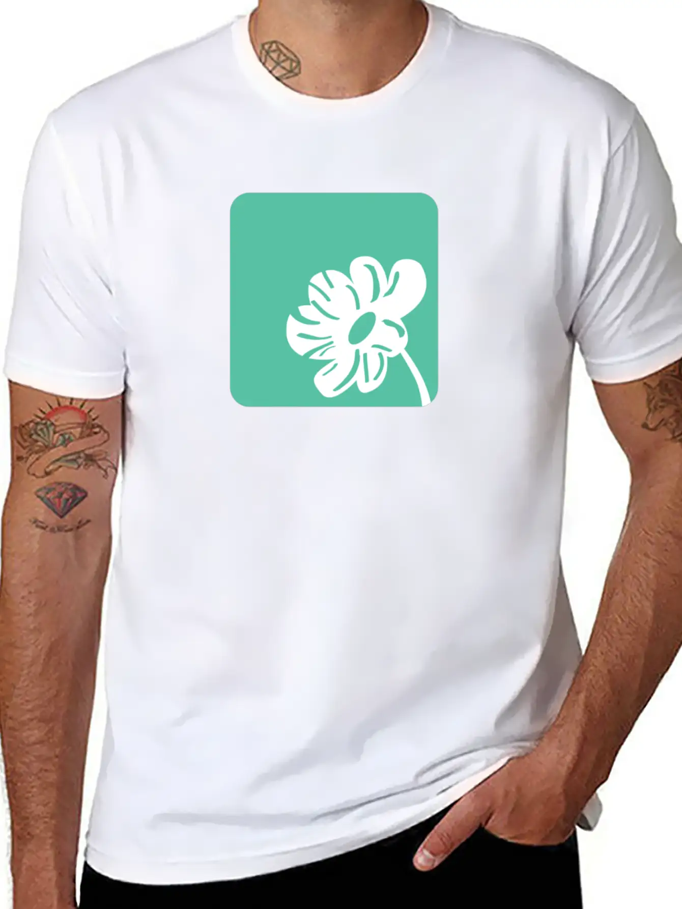 FLOWER 100% NATURAL ORGANIC BIO Unisex Short Sleeve Soft Cotton T-Shirt – Casual Everyday Wear