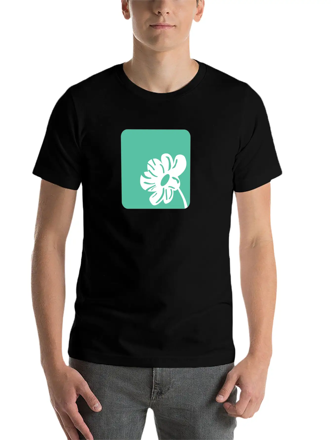 FLOWER 100% NATURAL ORGANIC BIO Unisex Short Sleeve Soft Cotton T-Shirt – Casual Everyday Wear
