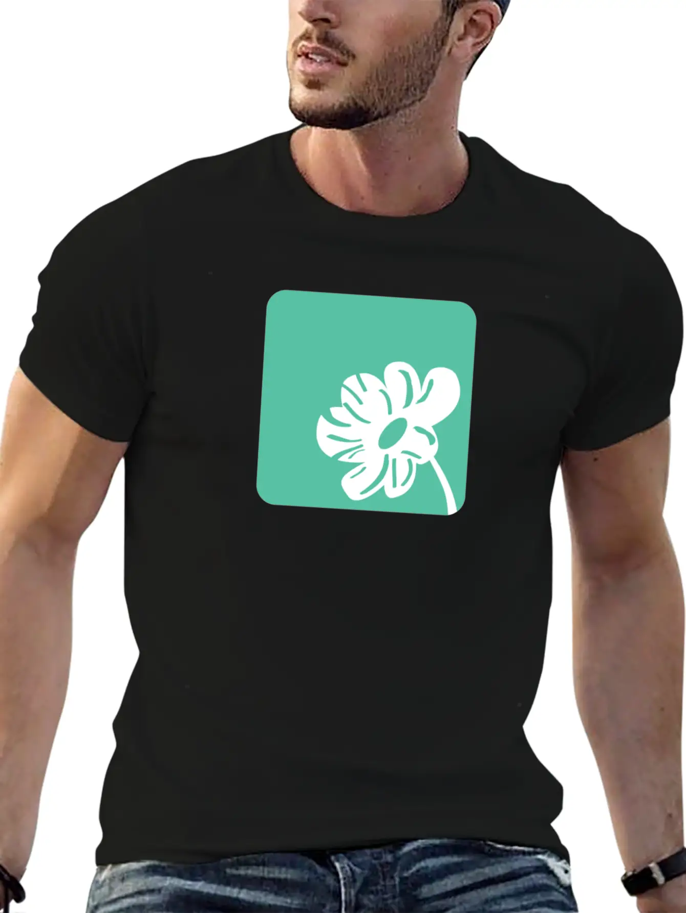 FLOWER 100% NATURAL ORGANIC BIO Unisex Short Sleeve Soft Cotton T-Shirt – Casual Everyday Wear