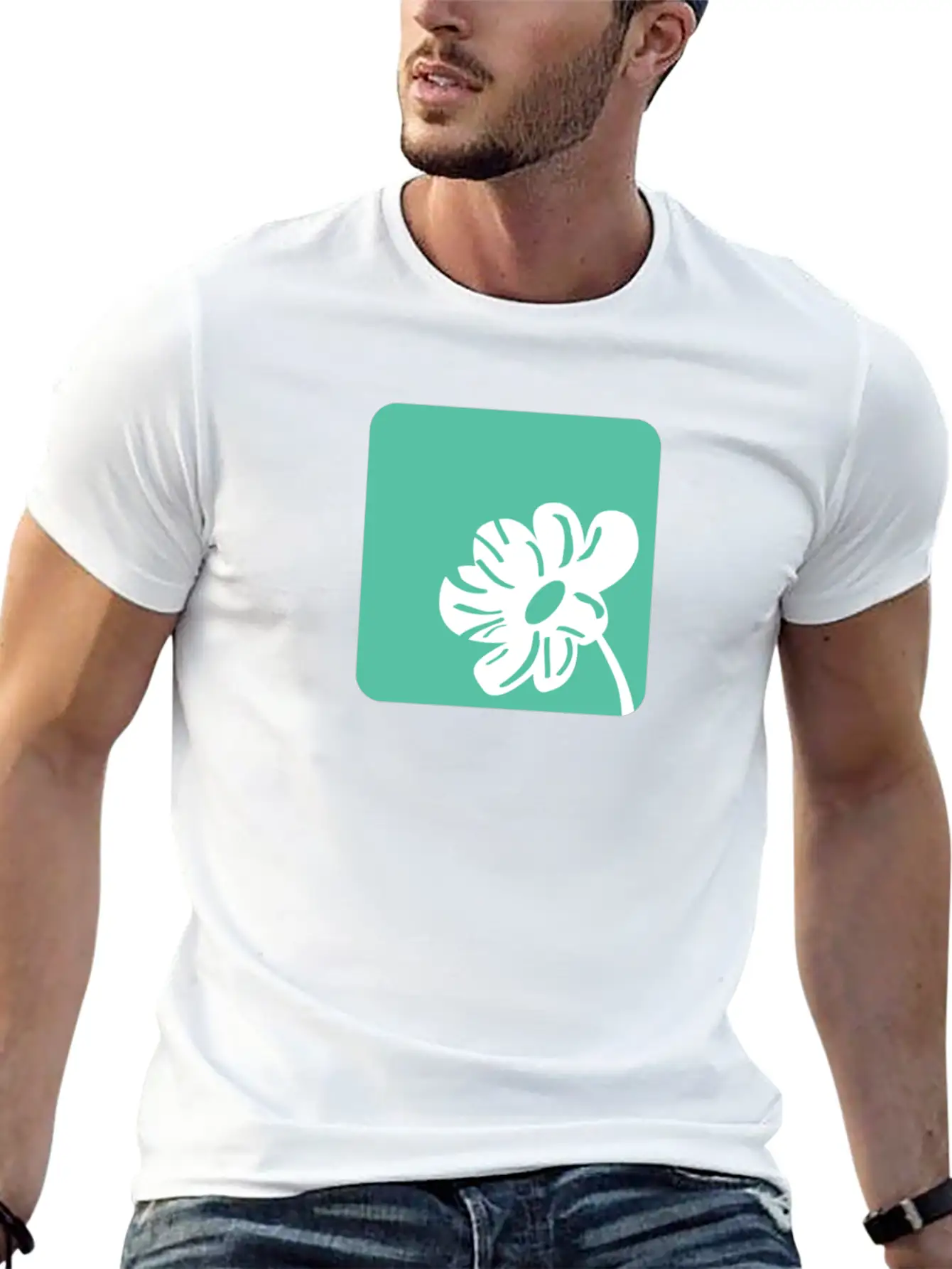 FLOWER 100% NATURAL ORGANIC BIO Unisex Short Sleeve Soft Cotton T-Shirt – Casual Everyday Wear
