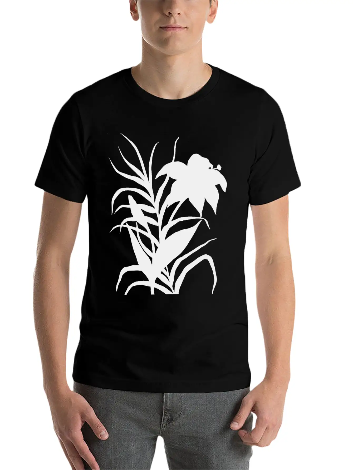 Flower 3 (silhouette) Stylish Everyday T-Shirt – Unisex Basic Cotton Tee