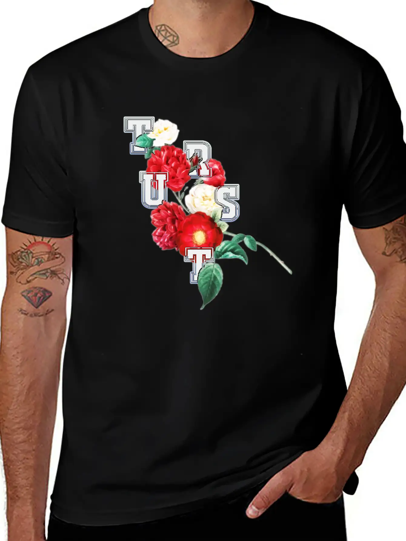 Flower And Trust Stylish Everyday T-Shirt – Unisex Basic Cotton Tee