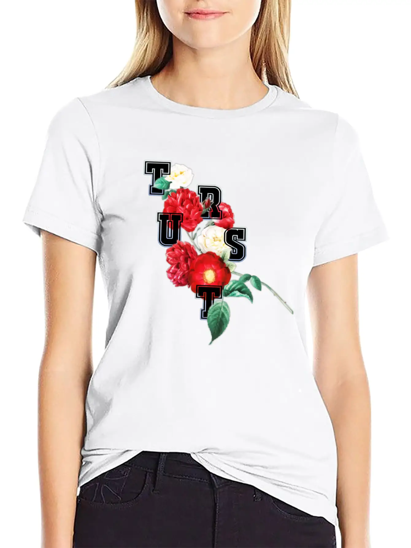 Flower And Trust Stylish Everyday T-Shirt – Unisex Basic Cotton Tee