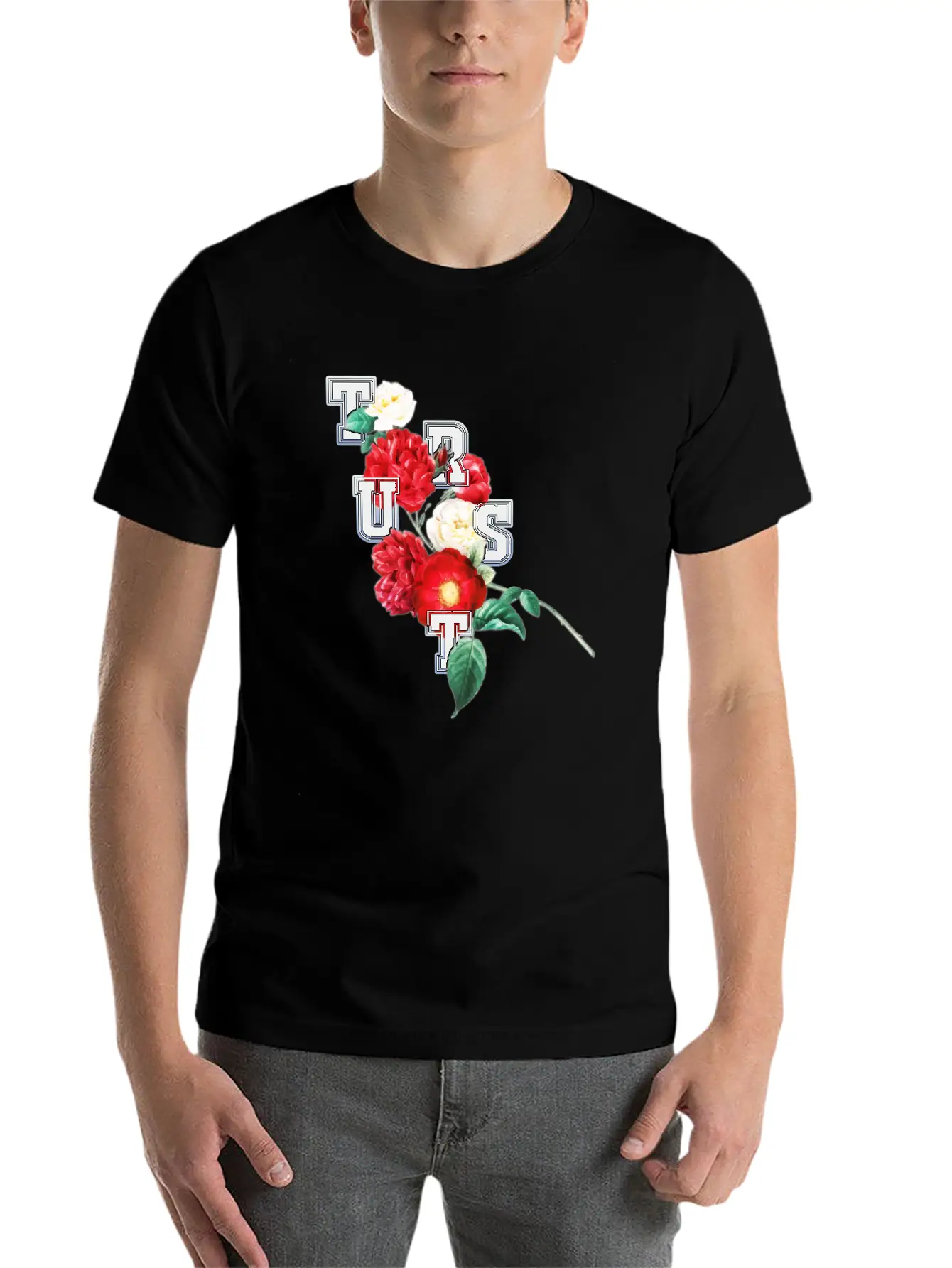Flower And Trust Stylish Everyday T-Shirt – Unisex Basic Cotton Tee
